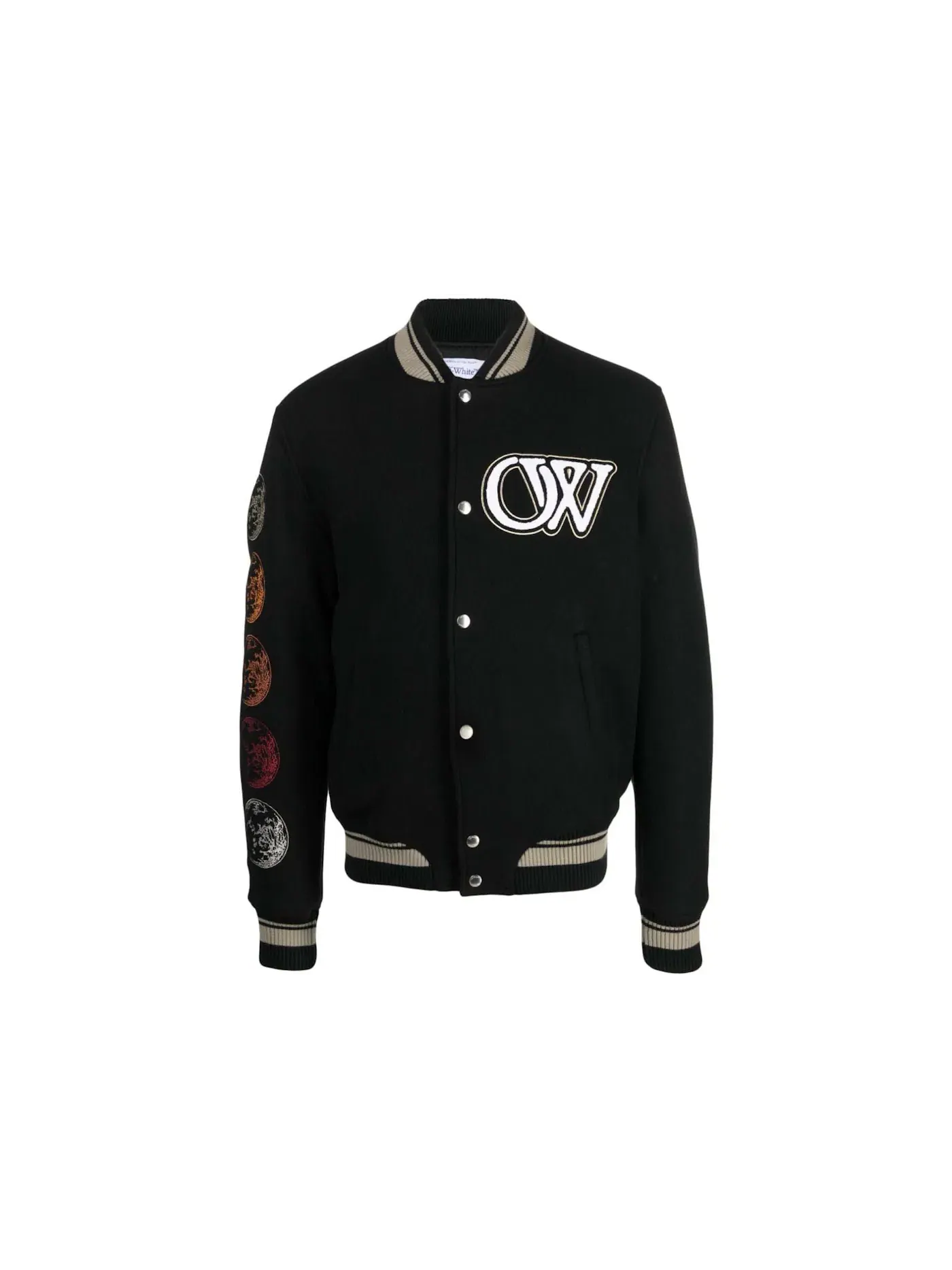 Мужская куртка-бомбер с логотипом OFF-WHITE — изображение 1 из 2, черный