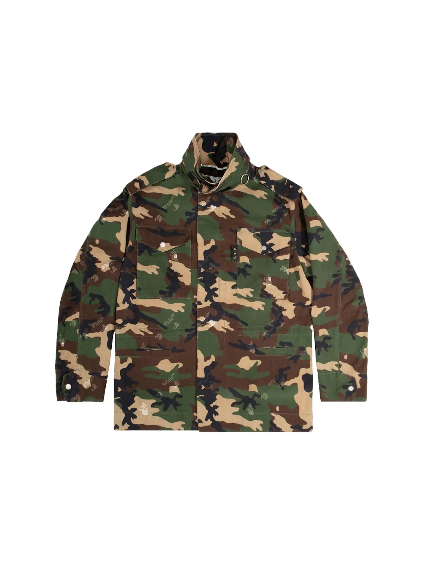 Мужская куртка камуфляжная с принтом Logo Camo OFF-WHITE — изображение 1 из 2, зеленый мульти