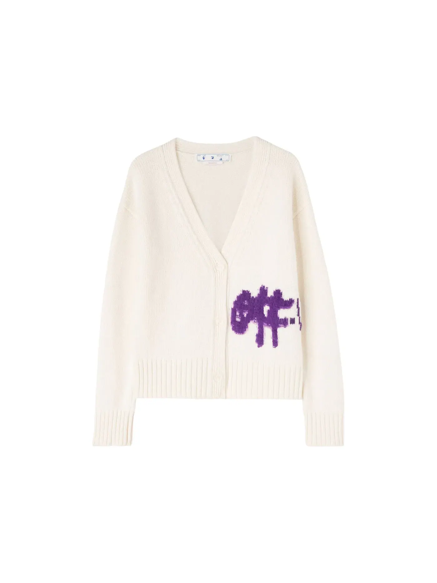 Женский кардиган из интарсии с логотипом OFF-WHITE — изображение 1 из 1, белый