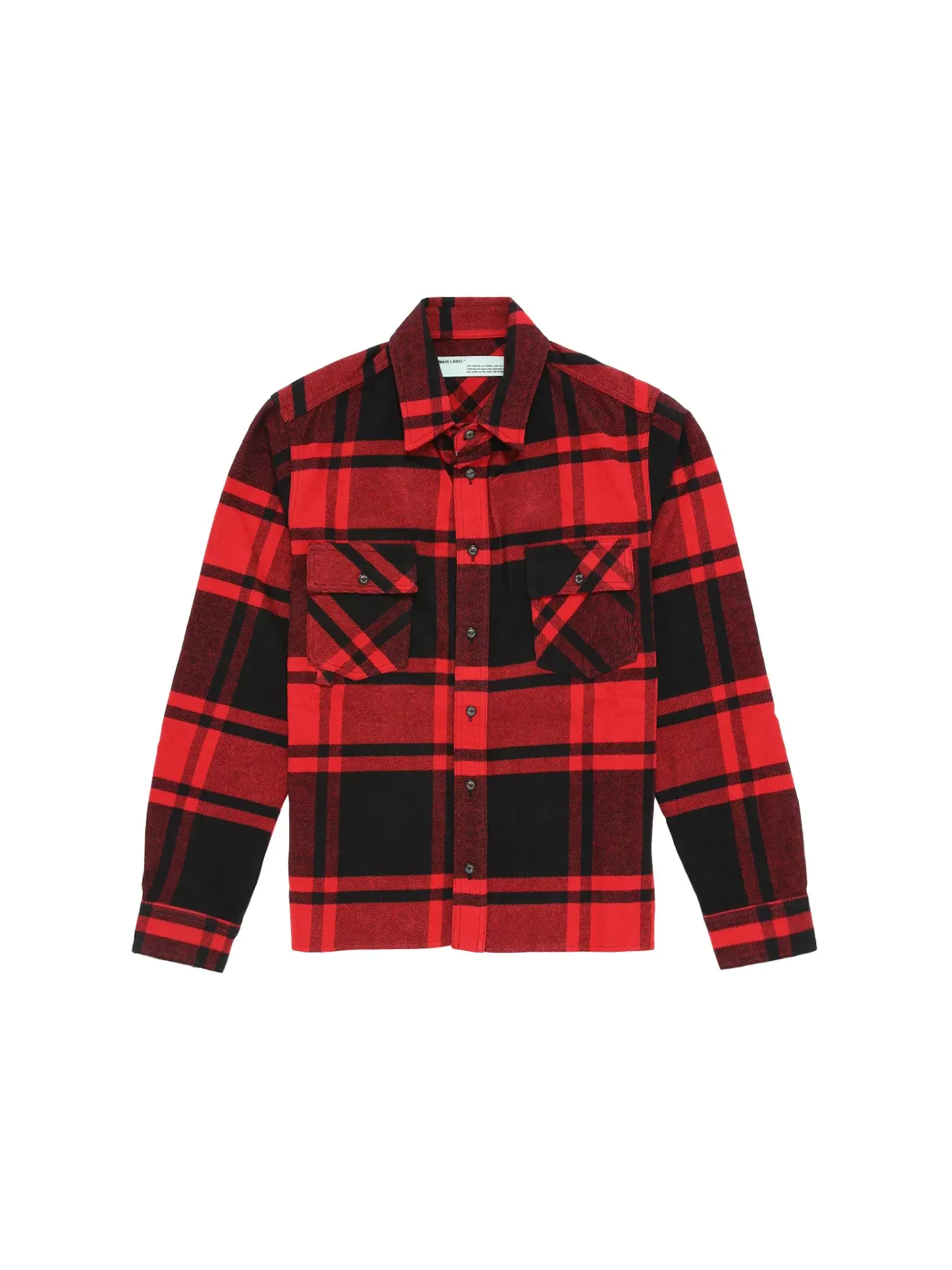 Мужская рубашка-овершерт с принтом Overshirt OFF-WHITE — изображение 1 из 3, красный/черный