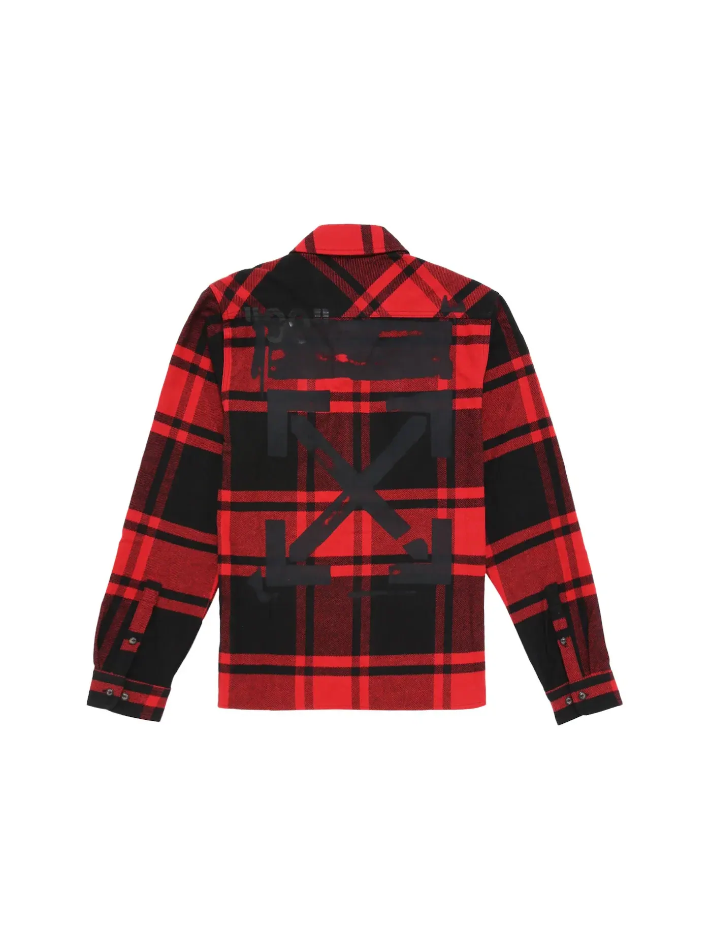 Мужская рубашка-овершерт с принтом Overshirt OFF-WHITE — изображение 2 из 3, красный/черный