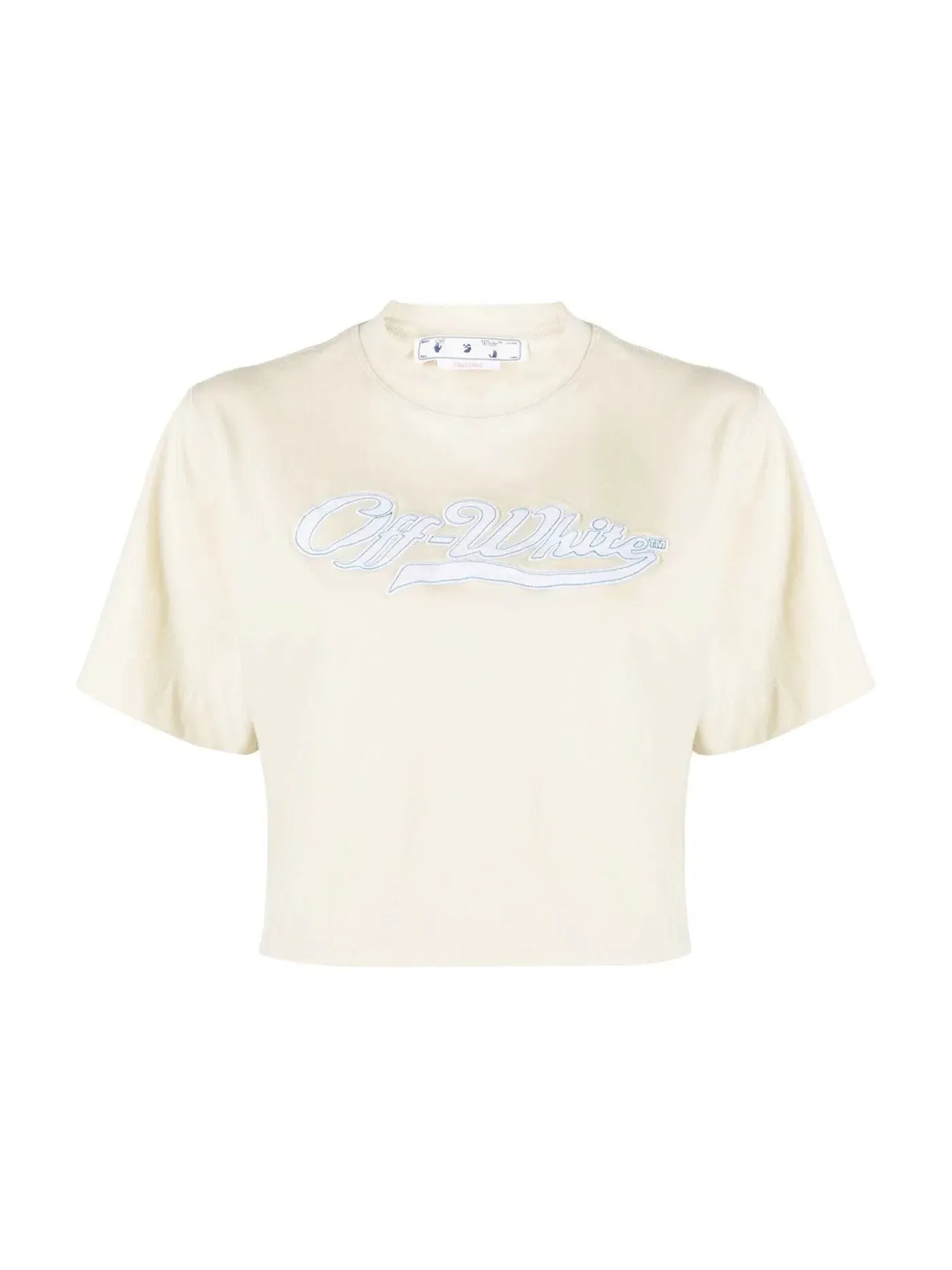 Женская футболка с принтом Logo Print OFF-WHITE — изображение 1 из 1, светлый бежевый