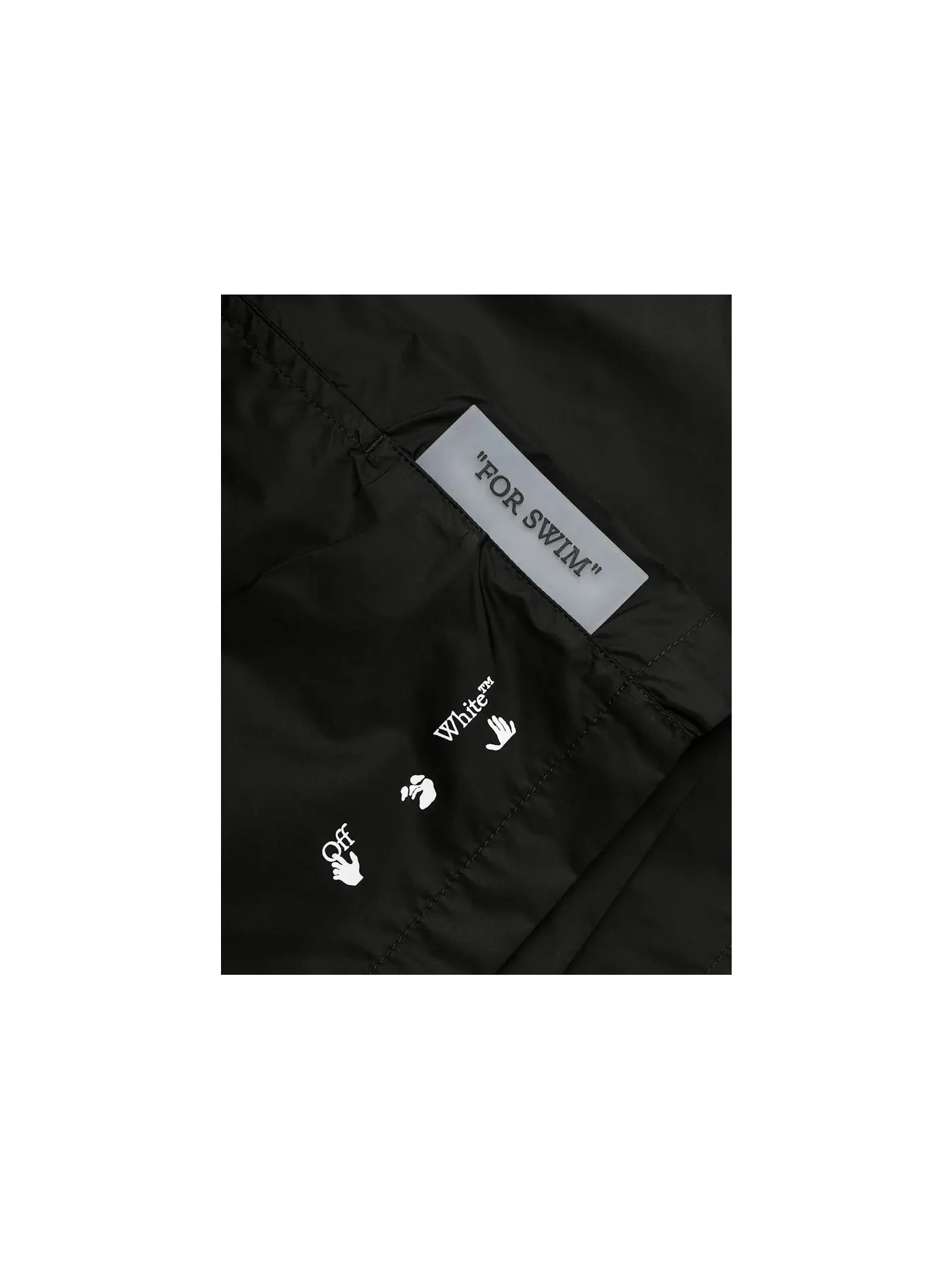 Мужские плавки с принтом Logo Print Quote Motif OFF-WHITE — изображение 3 из 3, черный