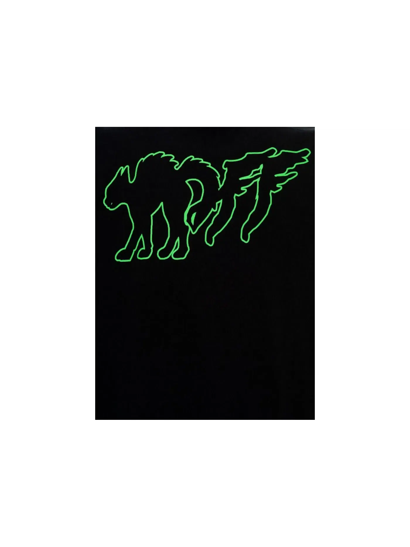 Мужская футболка с принтом OFF-WHITE Mad Cat — изображение 2 из 2, черный/зеленый
