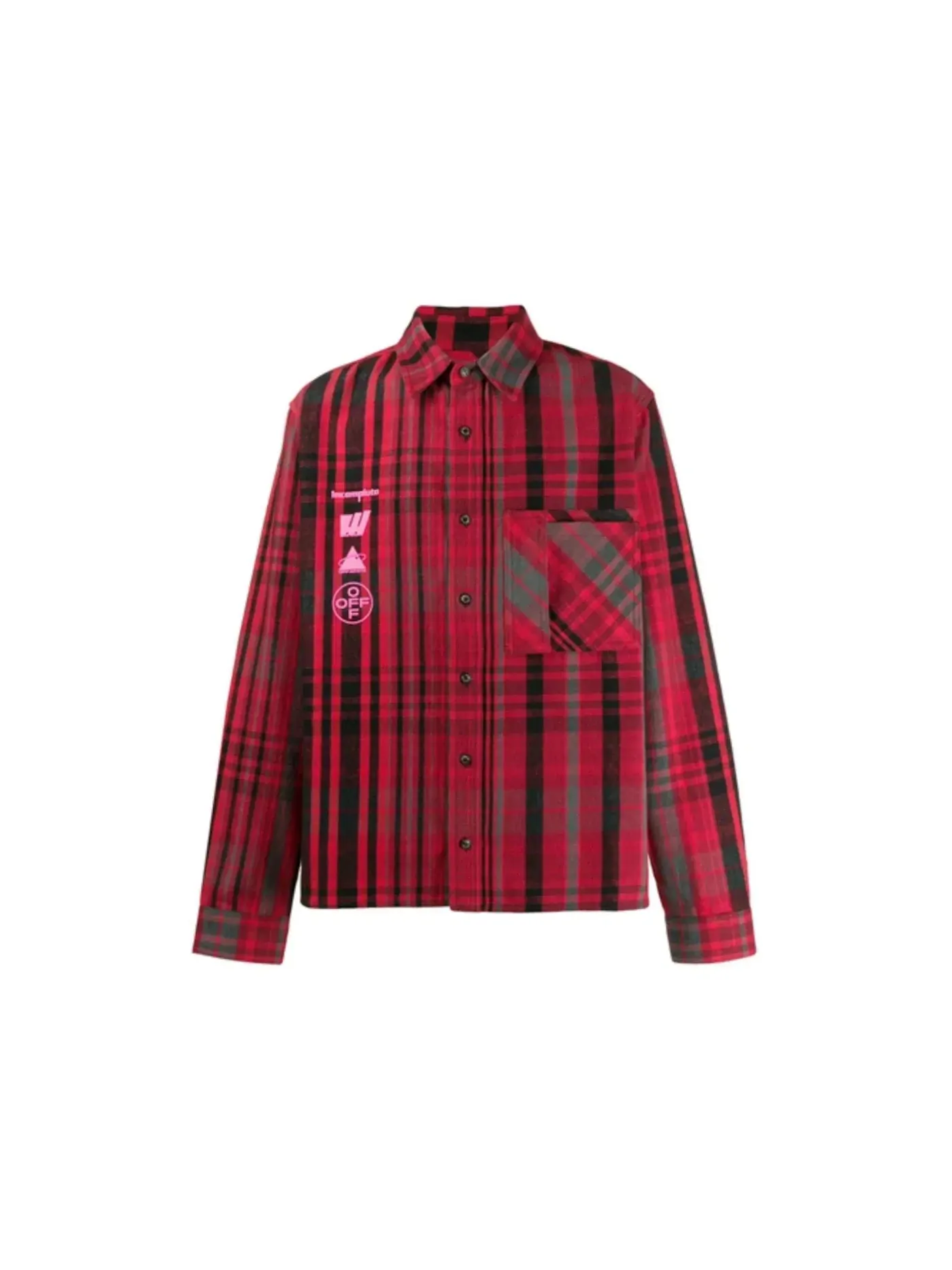 Мужская рубашка из фланели с клетчатым принтом OFF-WHITE — изображение 1 из 1, красный