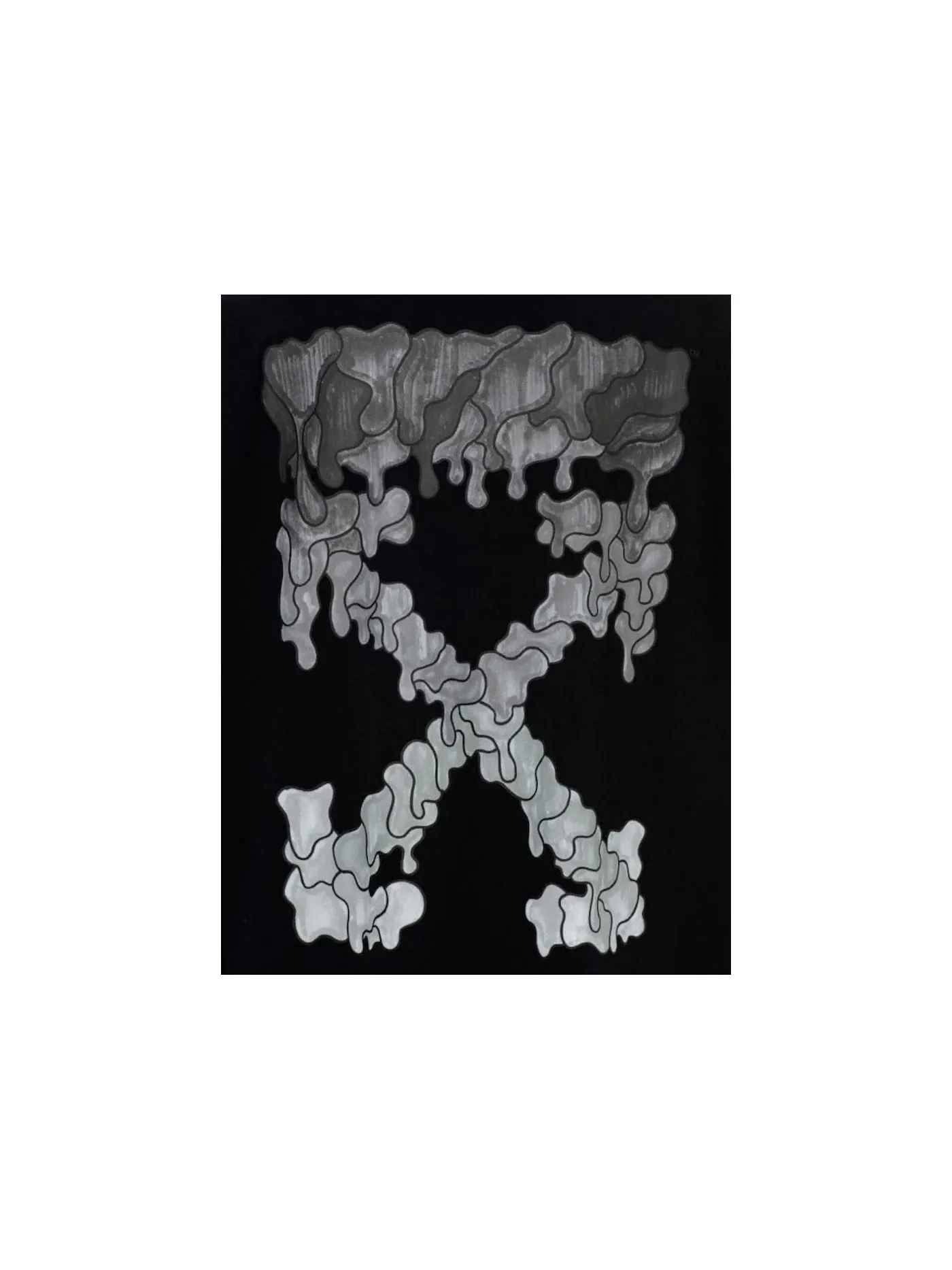 Мужская футболка оверсайз с принтом Marker Arrow OFF-WHITE — изображение 2 из 2, черный/серый