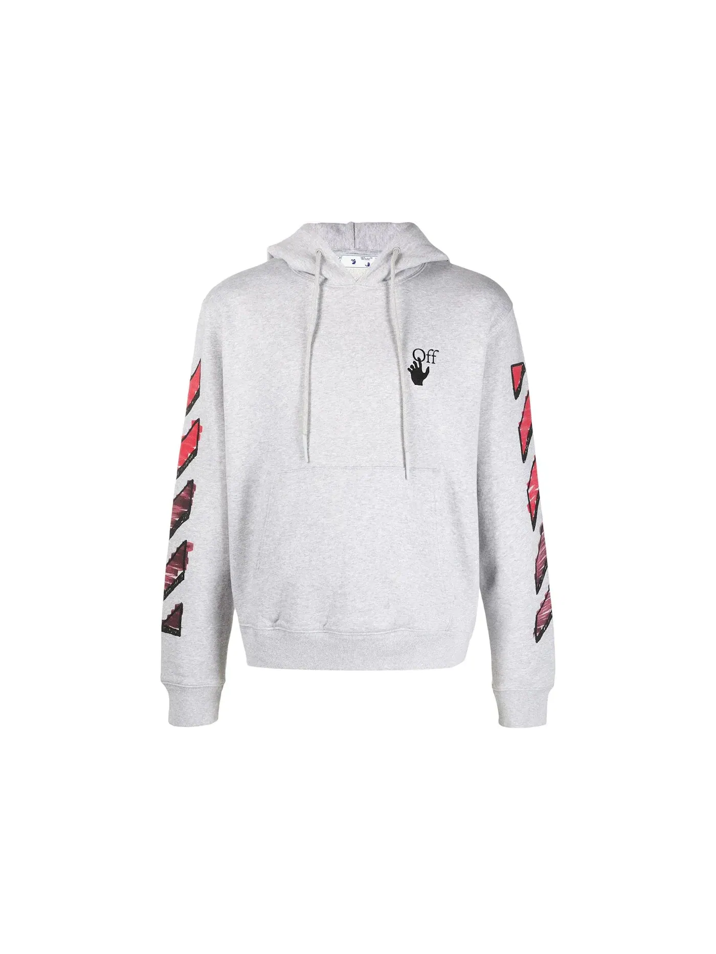 Мужской худи с принтом Marker Hoodie OFF-WHITE — изображение 1 из 1, серый/красный