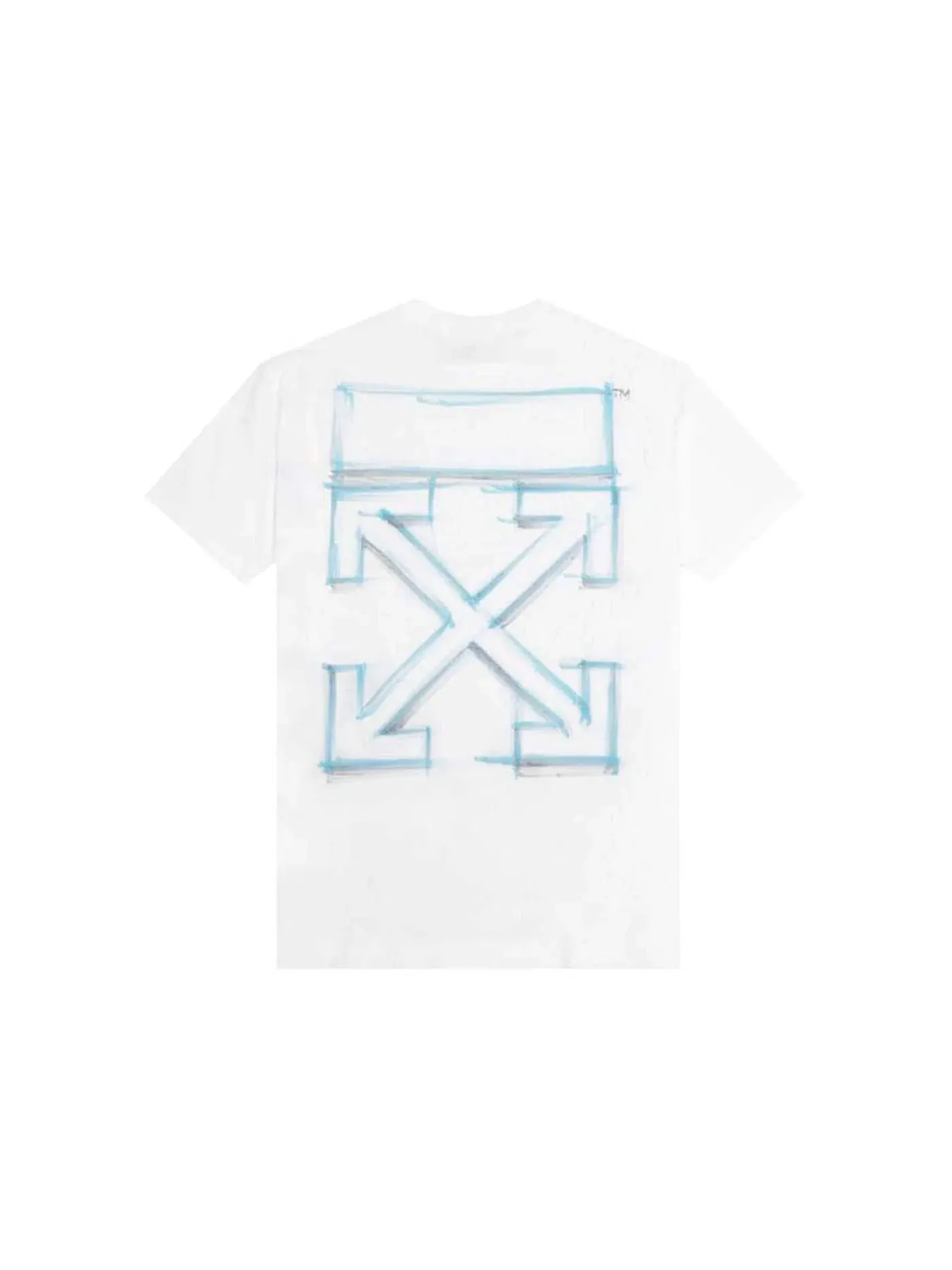 Мужская футболка с принтом Marker Oversized Skate OFF-WHITE — изображение 2 из 2, белый синий