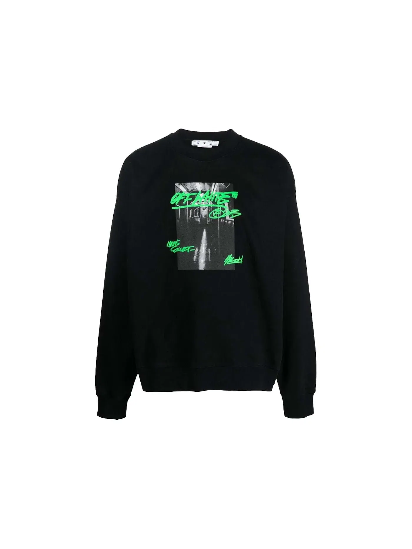 Мужской свитшот Metro Type Skate Crewneck OFF-WHITE — изображение 1 из 2, черный/зеленый