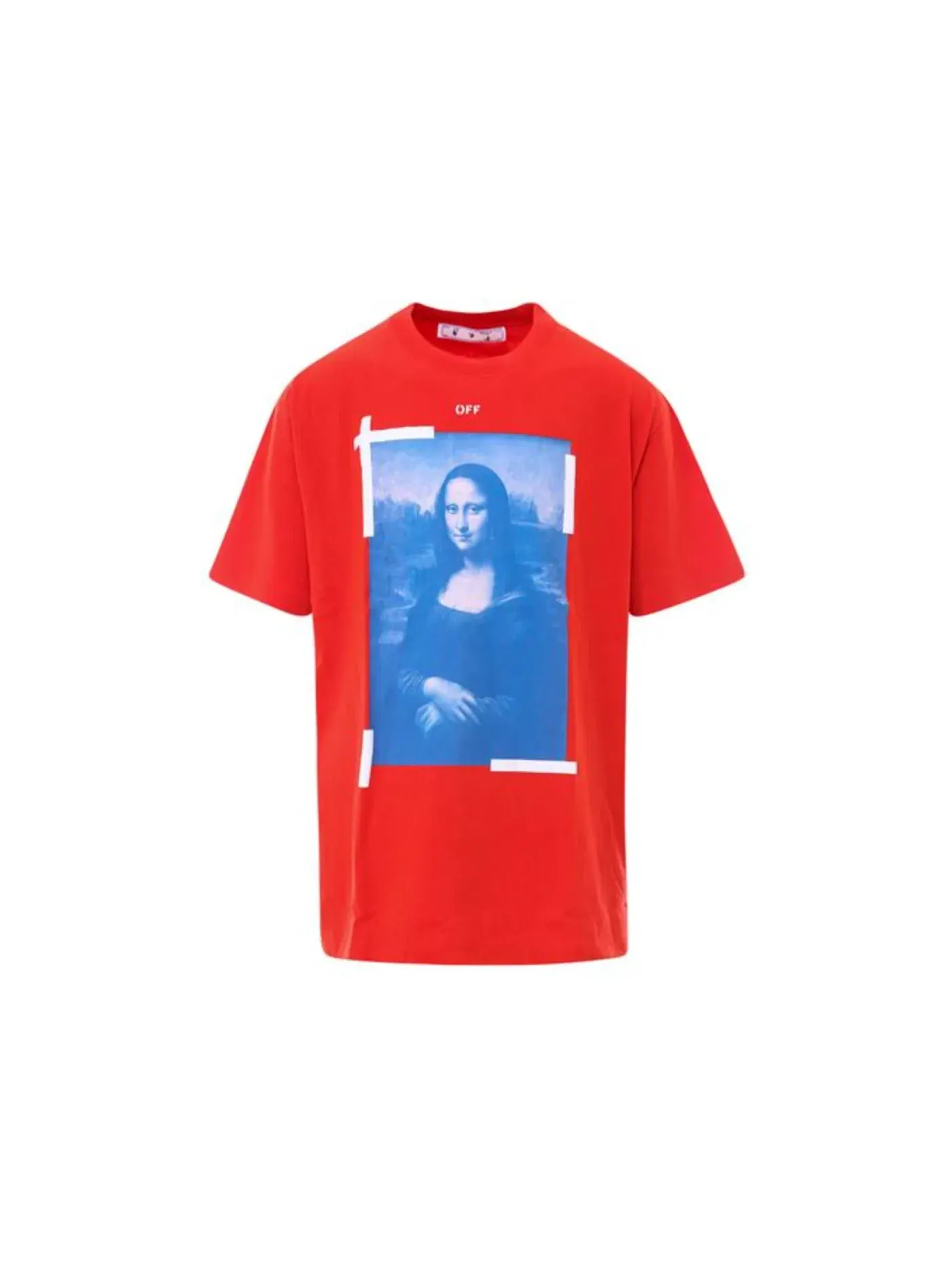 Мужская футболка оверсайз с принтом Mona Lisa OFF-WHITE — изображение 1 из 2, красный