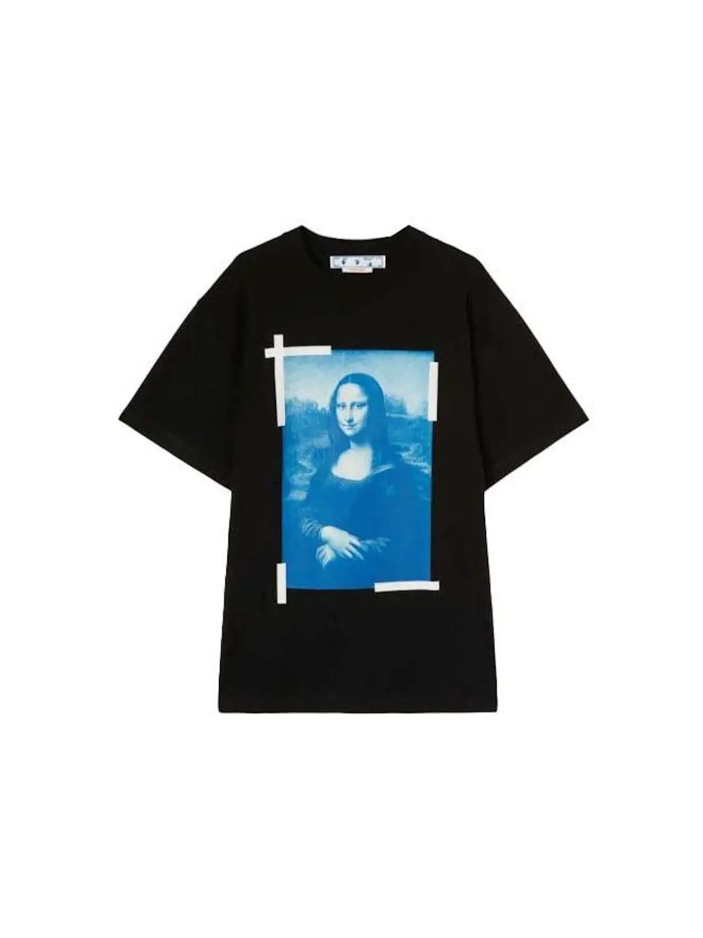Мужская футболка с принтом Monalisa Over S/S Tee OFF-WHITE — изображение 1 из 2, черный/синий