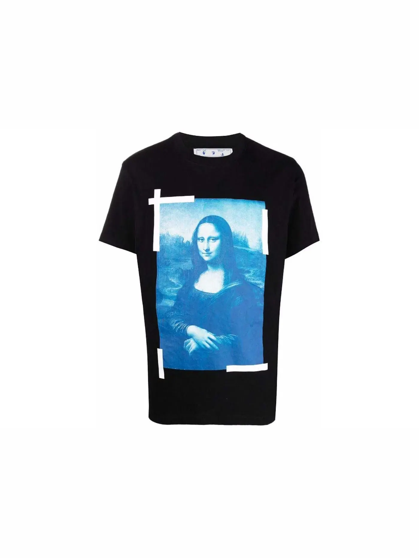 Мужская футболка с принтом Monalisa Slim S/S Tee OFF-WHITE — изображение 1 из 2, черный/синий