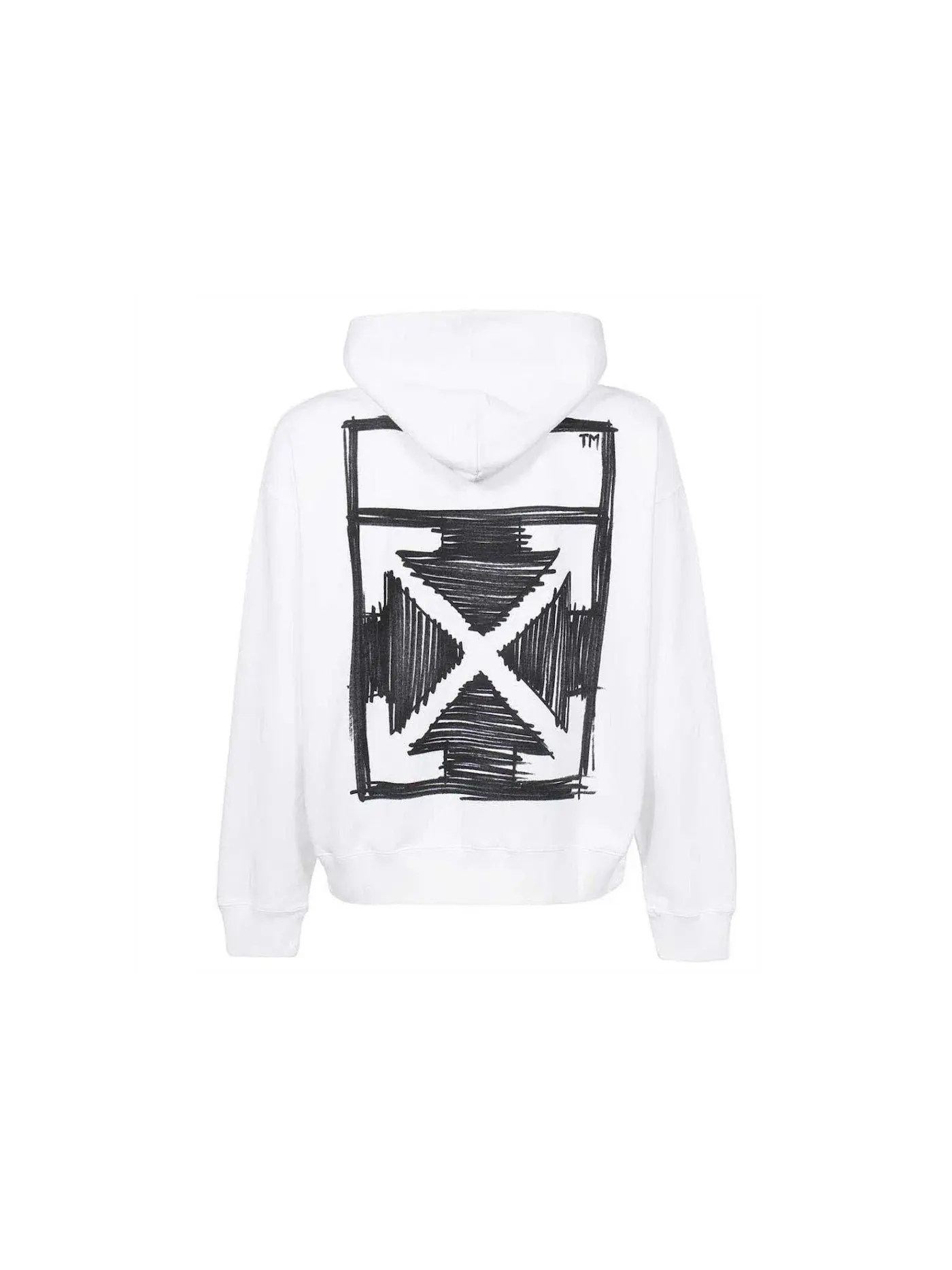 Мужской худи с принтом Hoodie OFF-WHITE — изображение 2 из 2, белый/черный