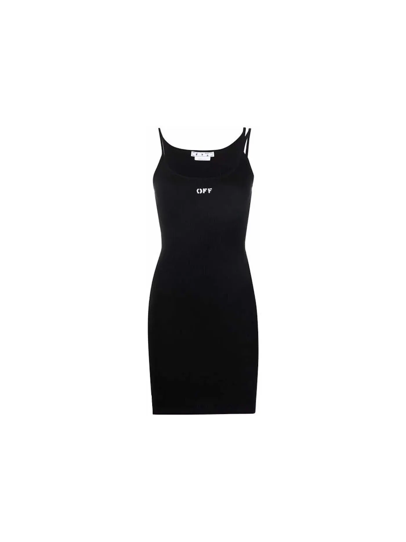 Женское платье с принтом Off Stamp Basic Rib OFF-WHITE — изображение 1 из 1, черный/белый
