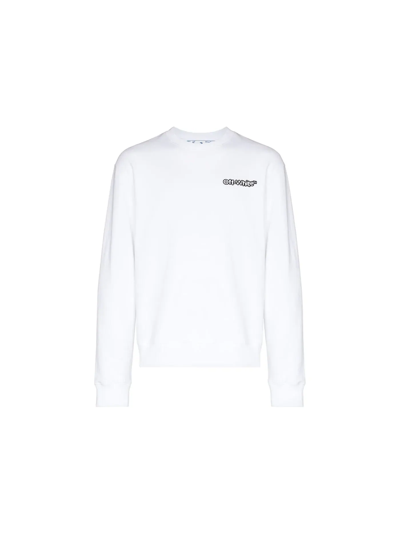 Мужской свитшот с принтом Crewneck OFF-WHITE — изображение 1 из 1, белый/черный
