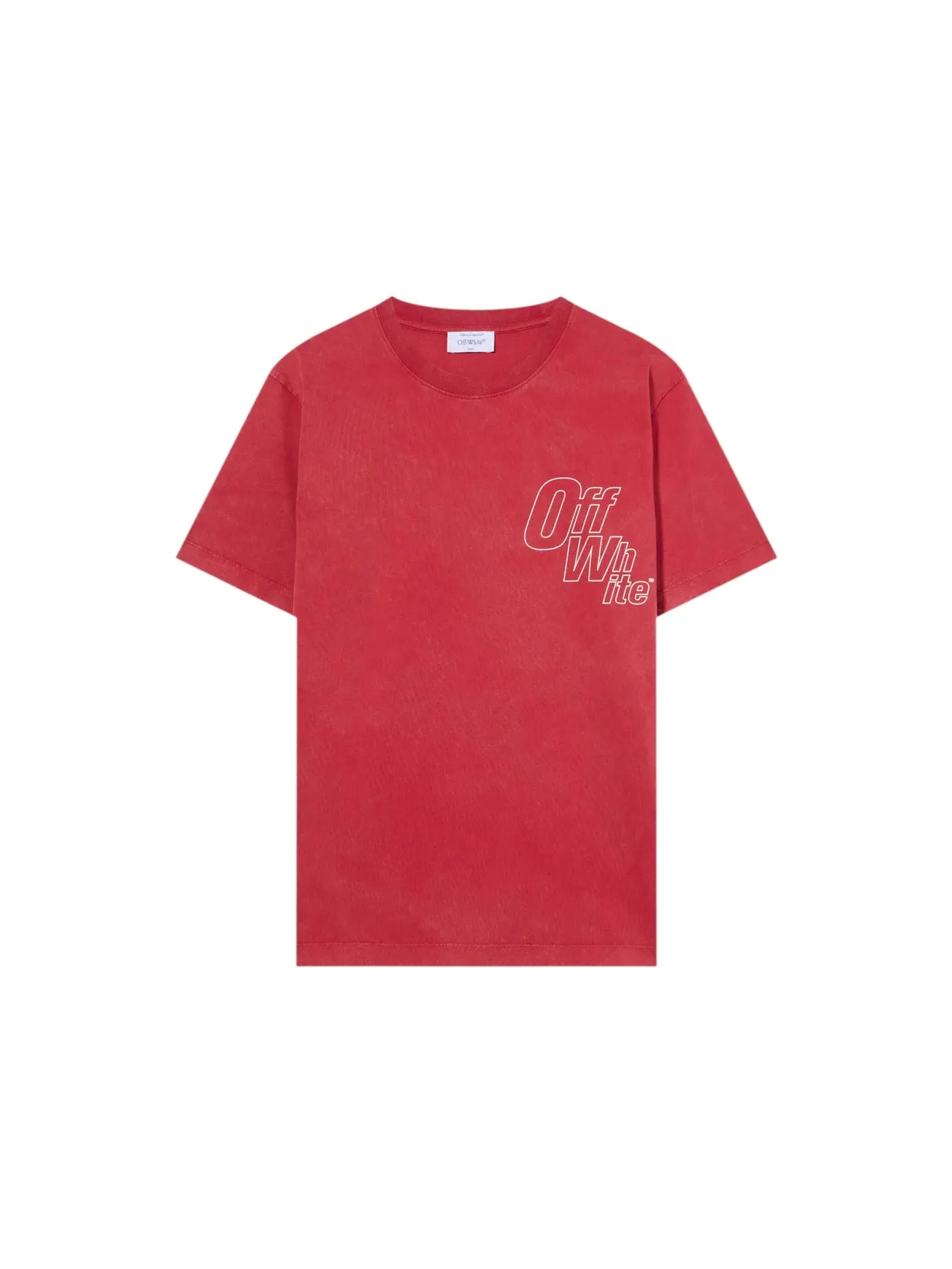 Мужская футболка с принтом Outline Arrow Logo Tee Shirt OFF-WHITE — изображение 1 из 1, красный/белый