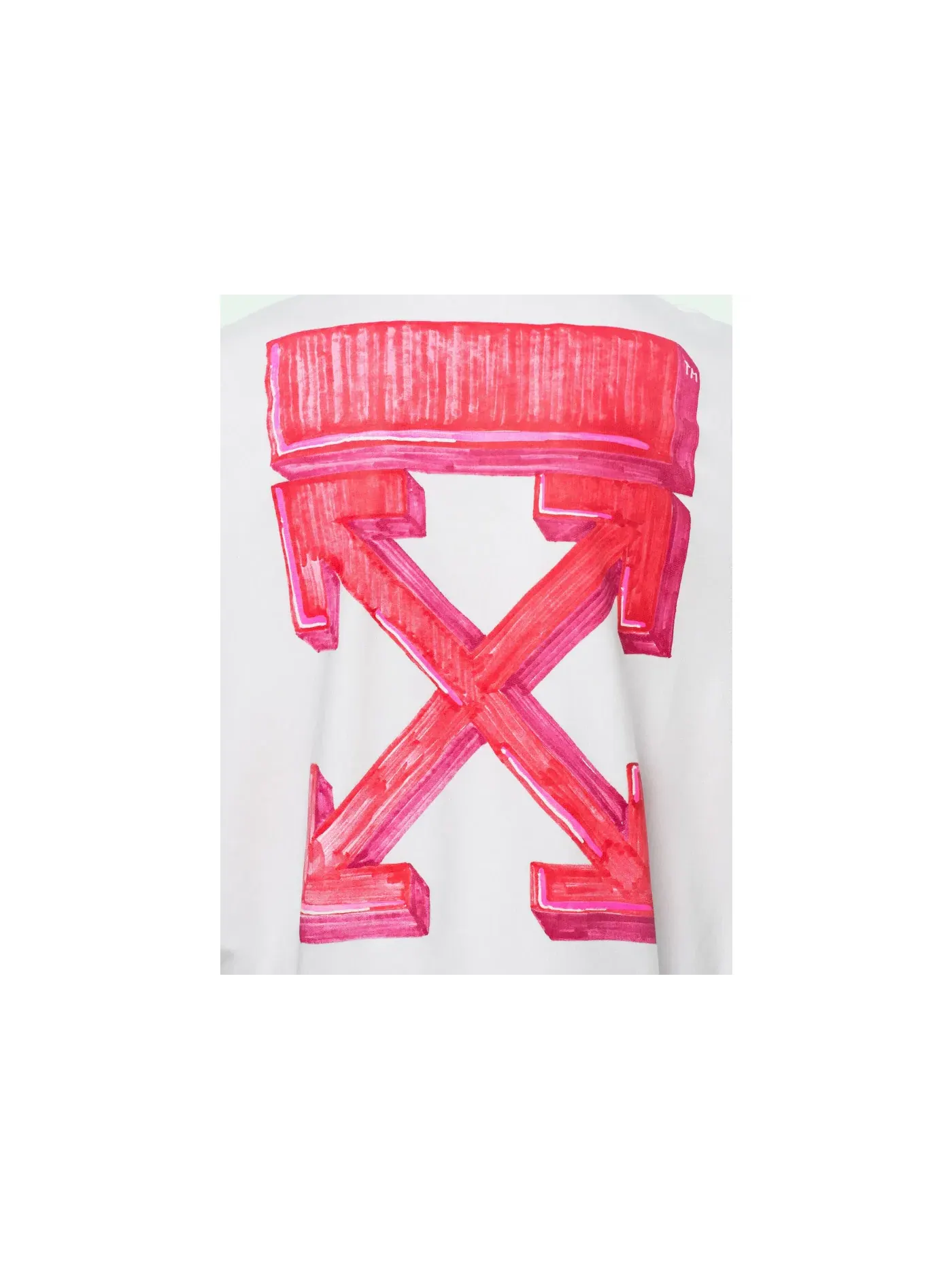 Мужской худи Oversize Fit Marker Arrows OFF-WHITE — изображение 2 из 2, белый/красный