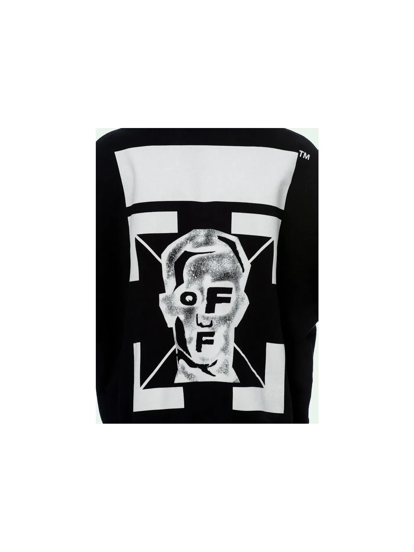 Мужской худи Oversize Fit Masked Face OFF-WHITE — изображение 2 из 2, черный/белый