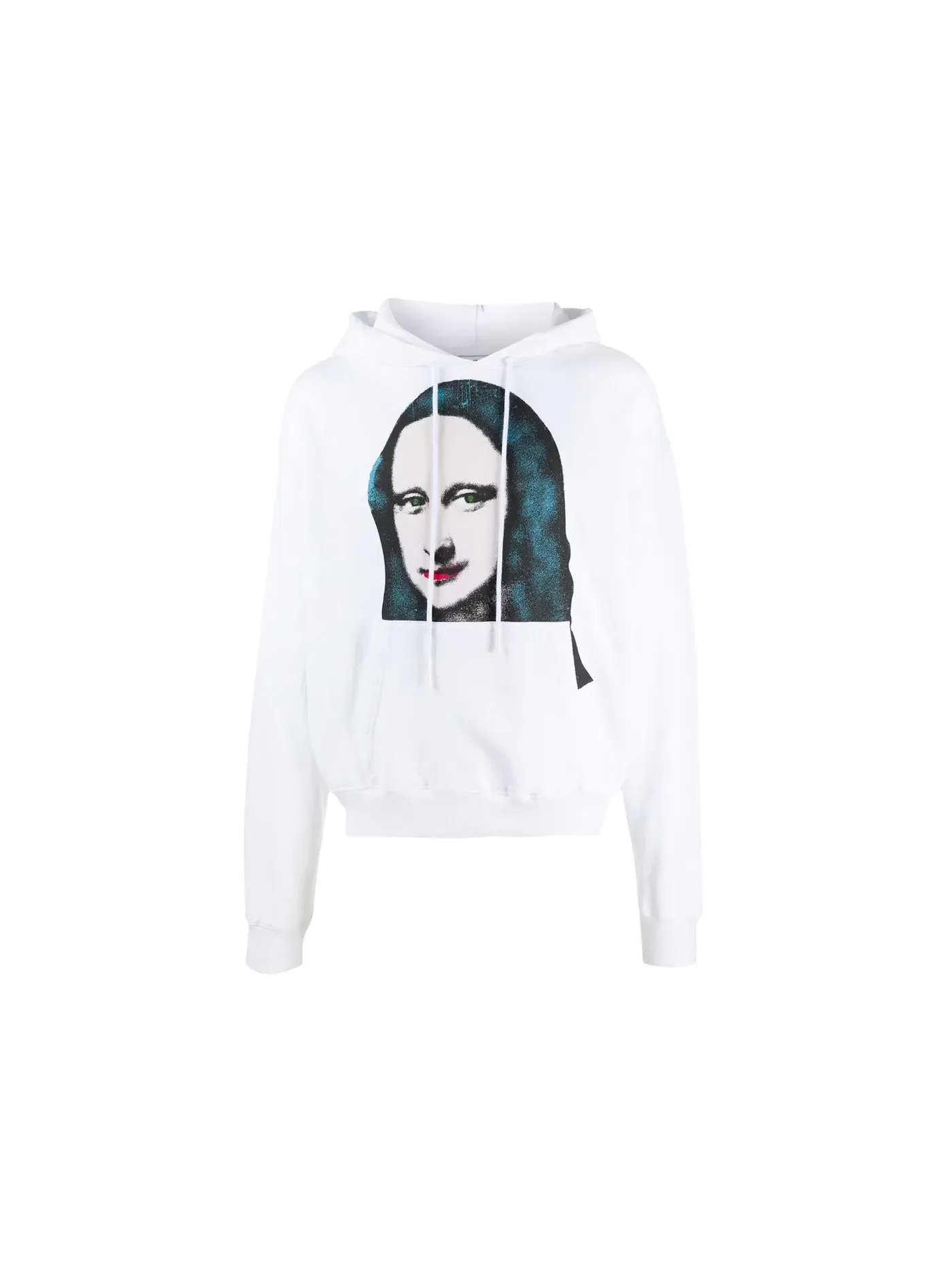 Мужской худи оверсайз с принтом Monalisa OFF-WHITE — изображение 1 из 2, белый/черный