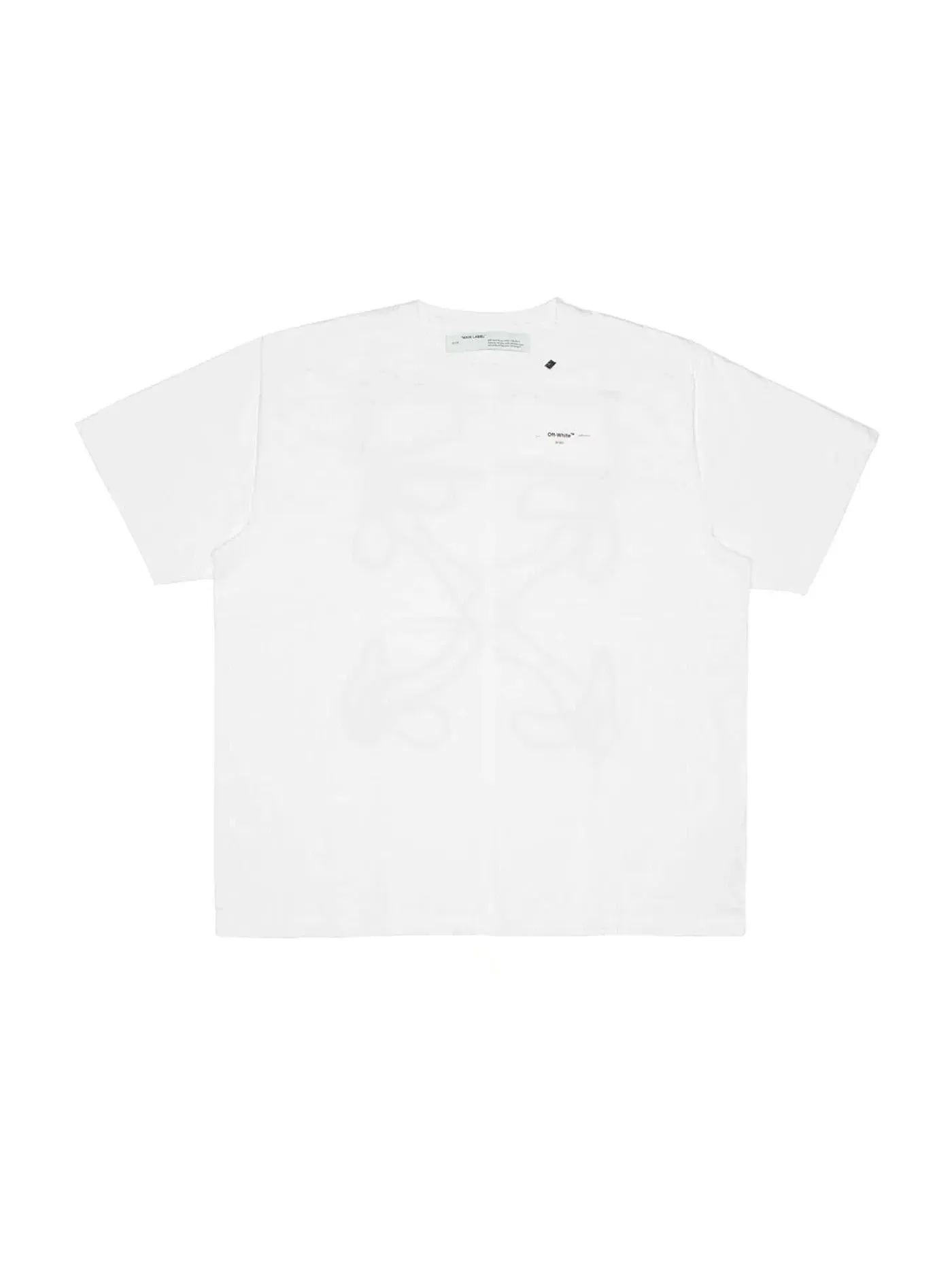 Мужская футболка с принтом Oversized Abstract Arrows Embroidered OFF-WHITE — изображение 1 из 2, белый/черный