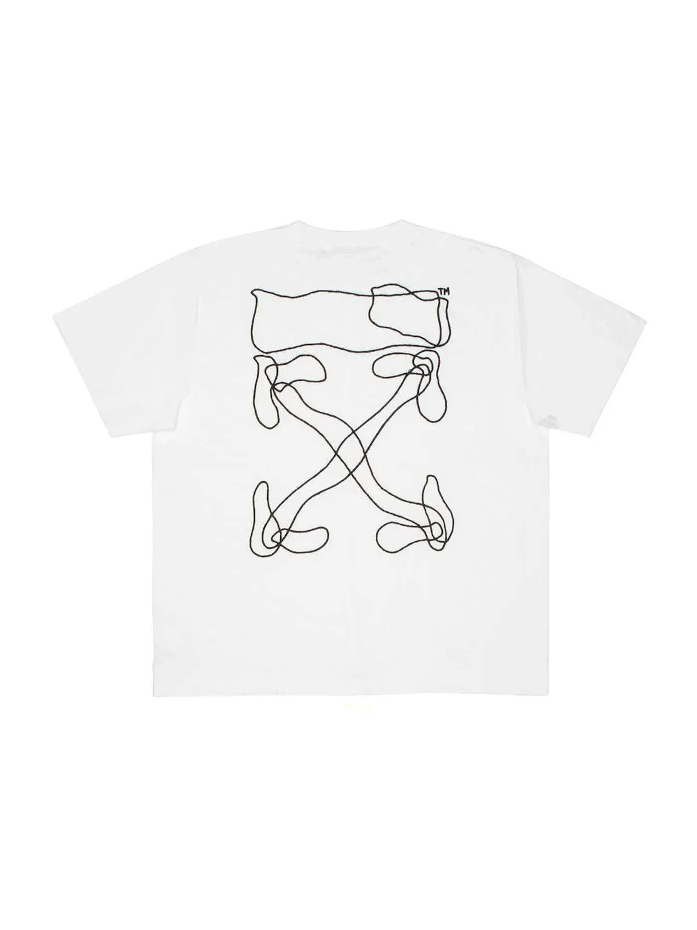 Мужская футболка с принтом Oversized Abstract Arrows Embroidered OFF-WHITE — изображение 2 из 2, белый/черный