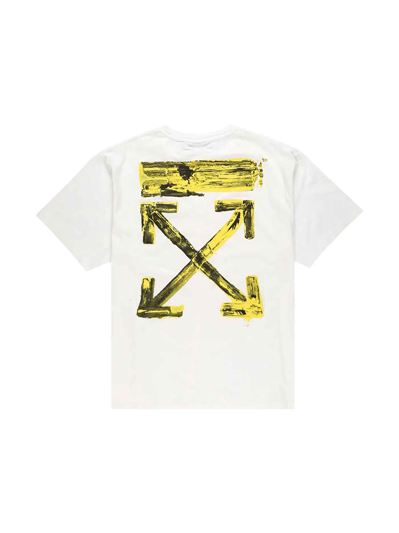 Мужская футболка с принтом Oversized Acrylic Arrows OFF-WHITE — изображение 2 из 3, белый/желтый