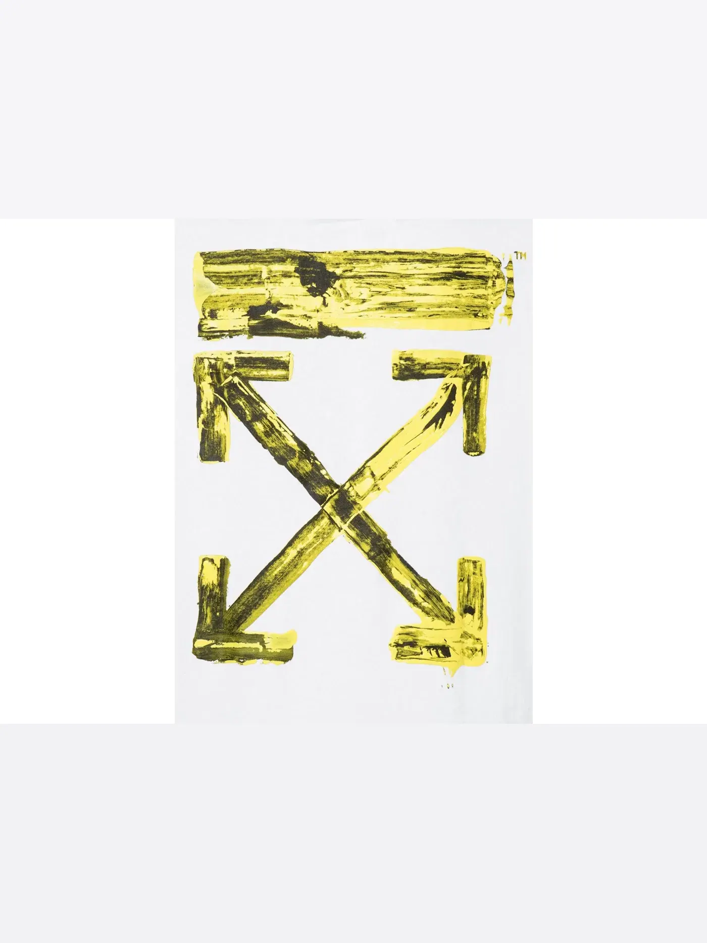 Мужская футболка с принтом Oversized Acrylic Arrows OFF-WHITE — изображение 3 из 3, белый/желтый