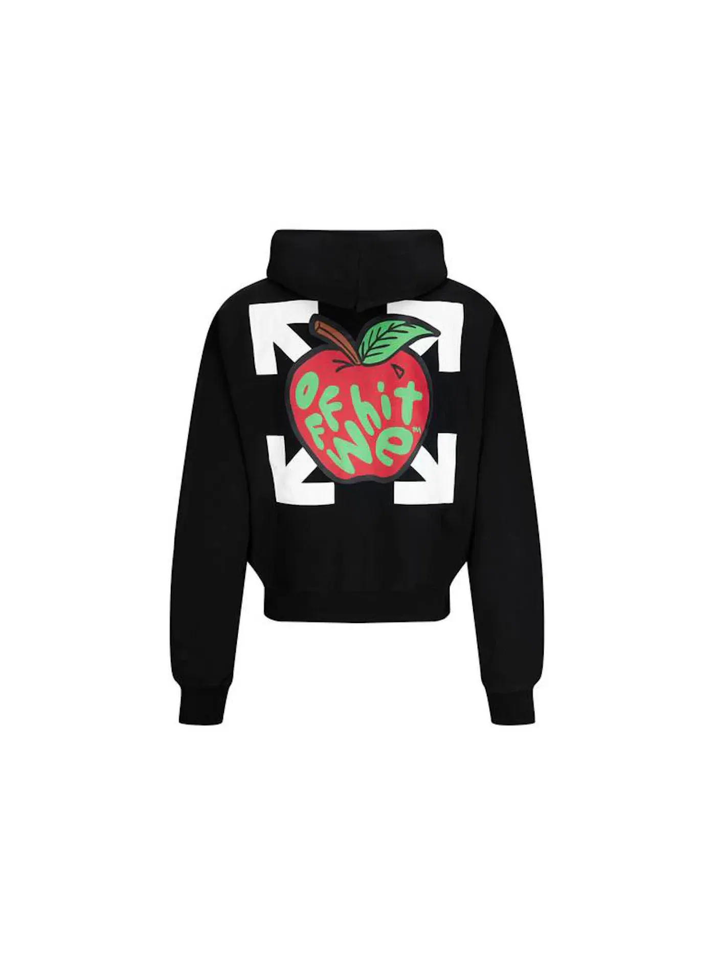 Мужская худи Oversized Apple Print Arrow OFF-WHITE — изображение 2 из 2, черный