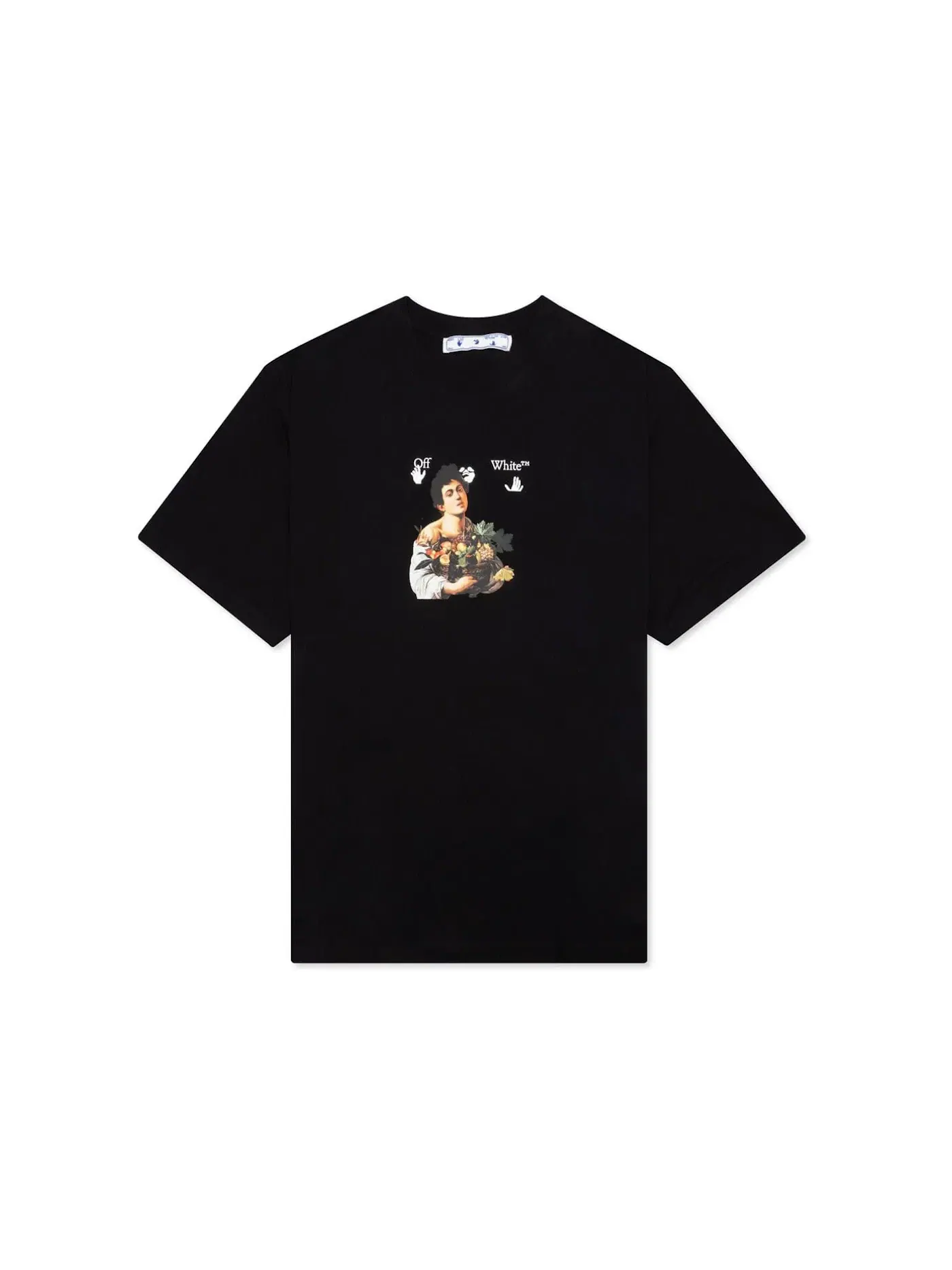 Мужская футболка оверсайз с принтом Caravaggio Boy OFF-WHITE — изображение 1 из 2, черный