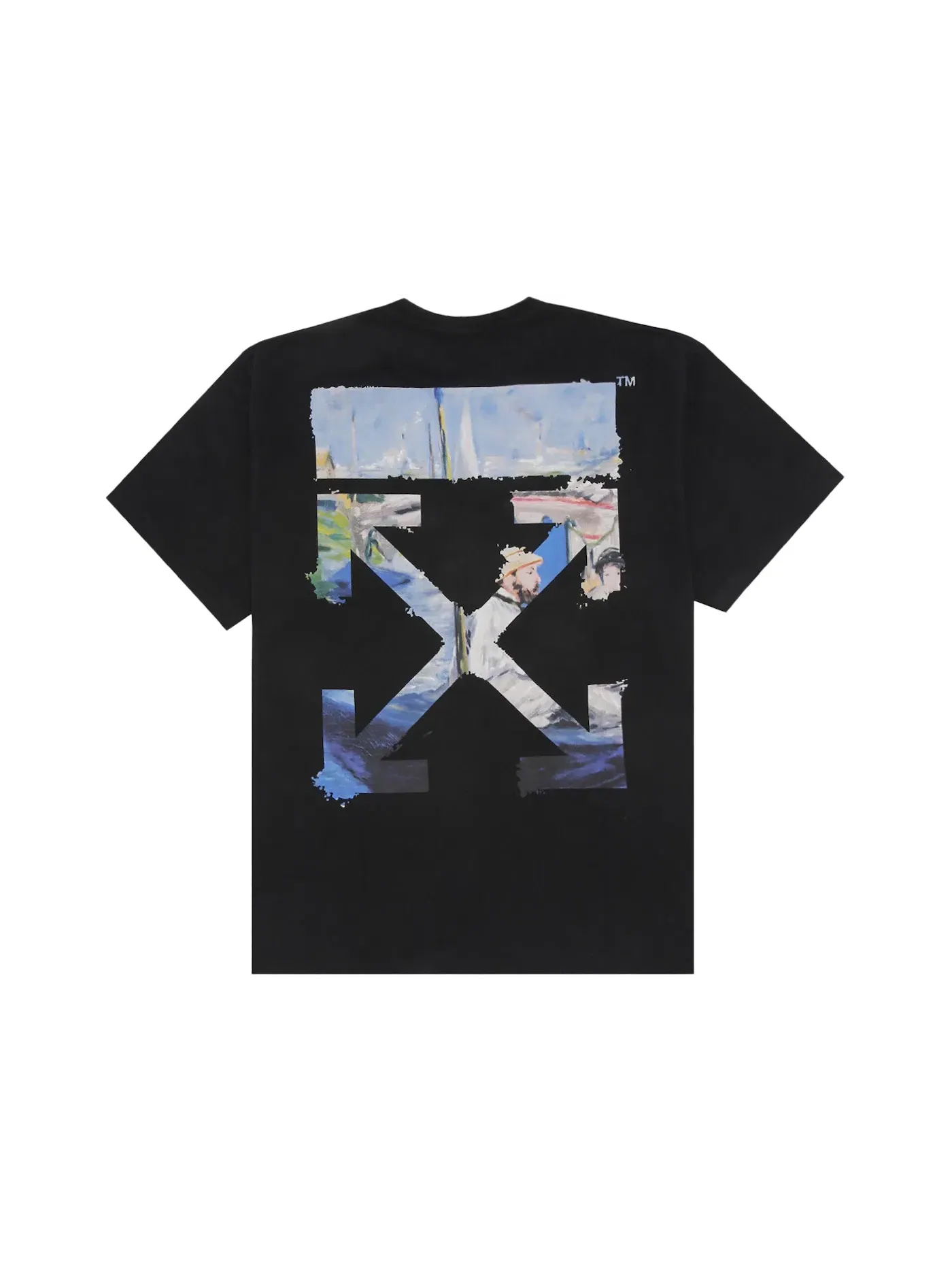 Мужская футболка оверсайз с принтом OFF-WHITE — изображение 2 из 2, черный/мульти