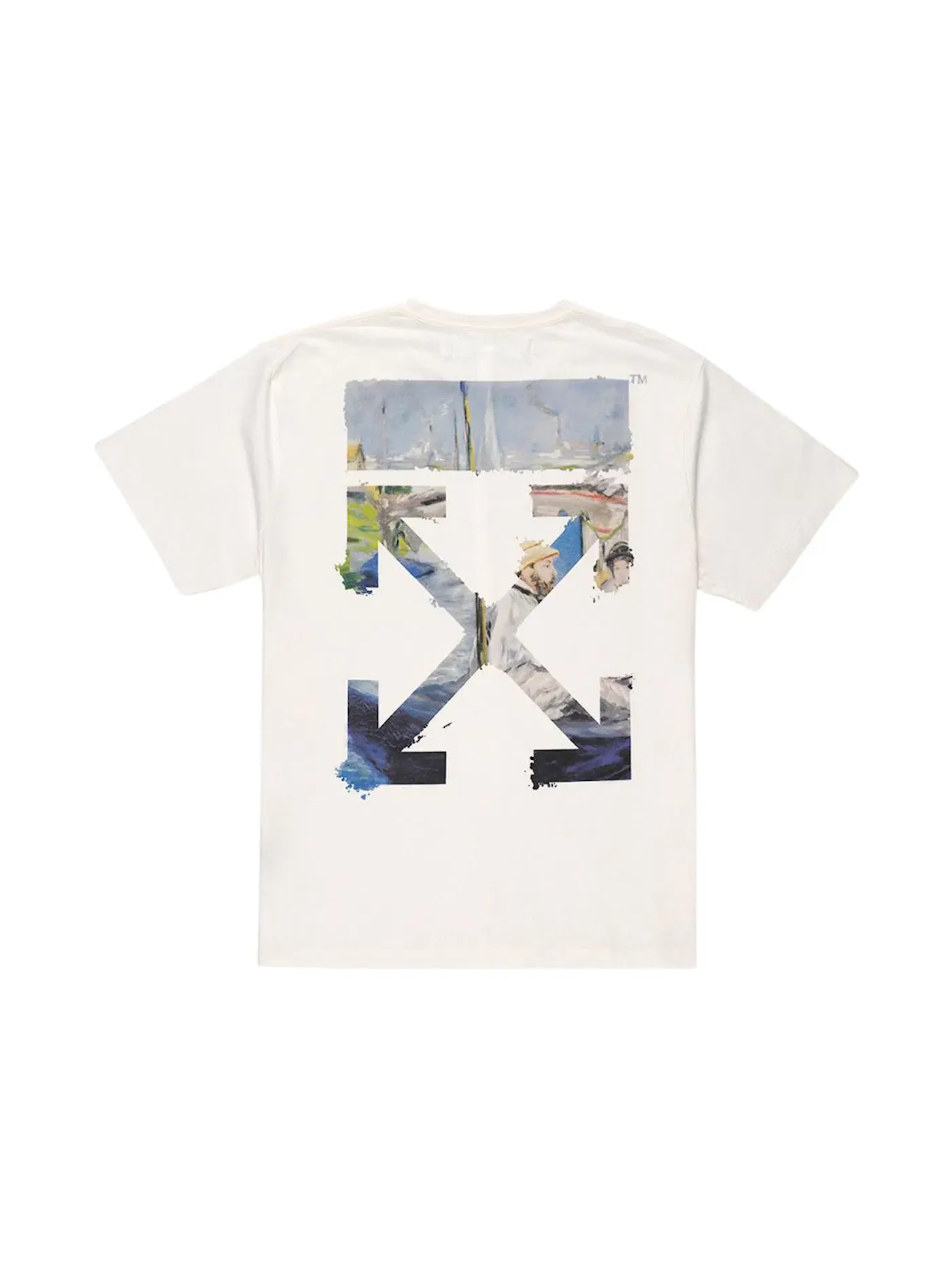 Мужская футболка оверсайз с принтом OFF-WHITE Oversized Diag Arrows T-Shirt — изображение 2 из 3, белый/мульти