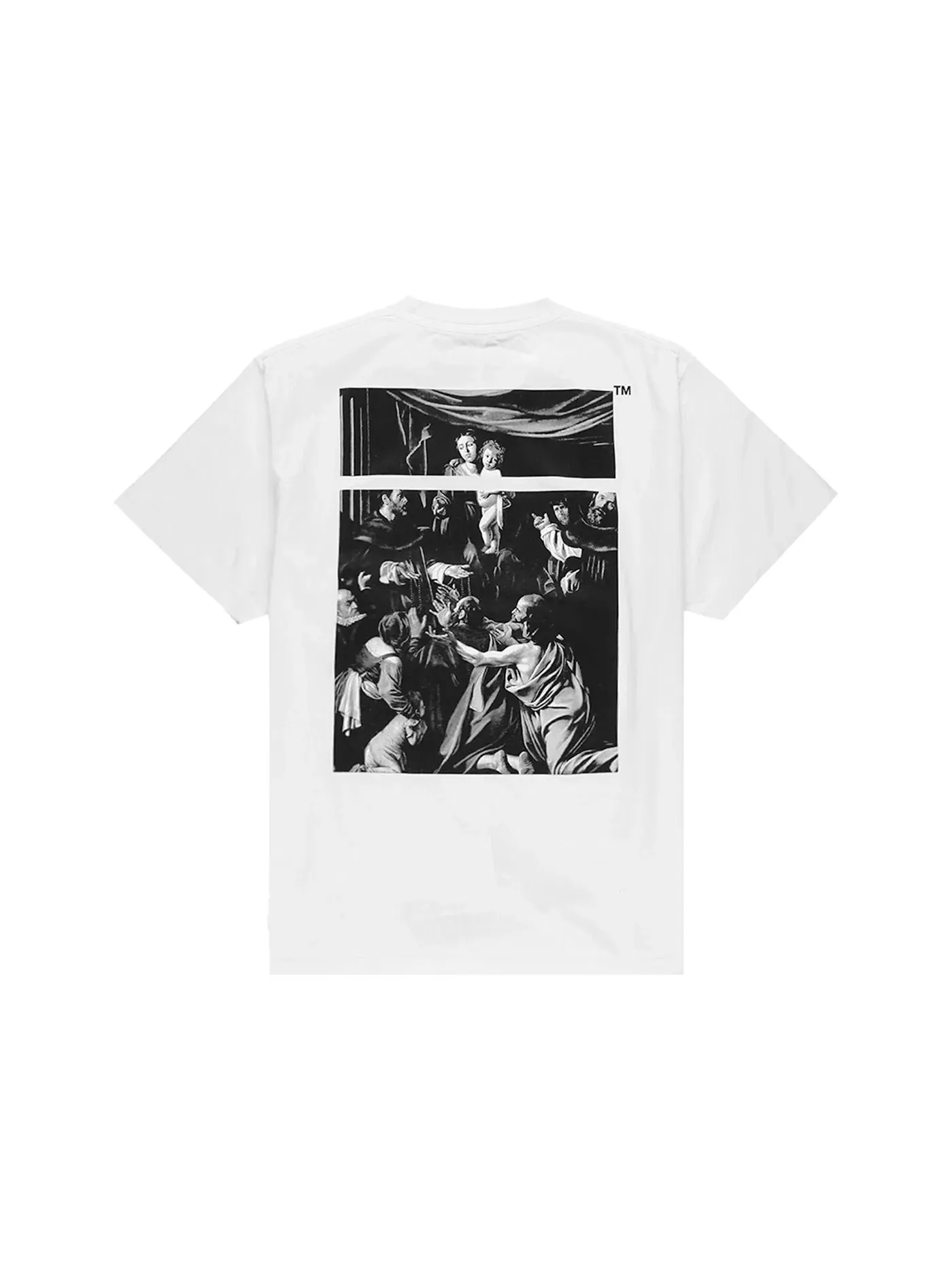 Мужская футболка свободного кроя Caravaggio Square OFF-WHITE — изображение 2 из 2, белый/черный