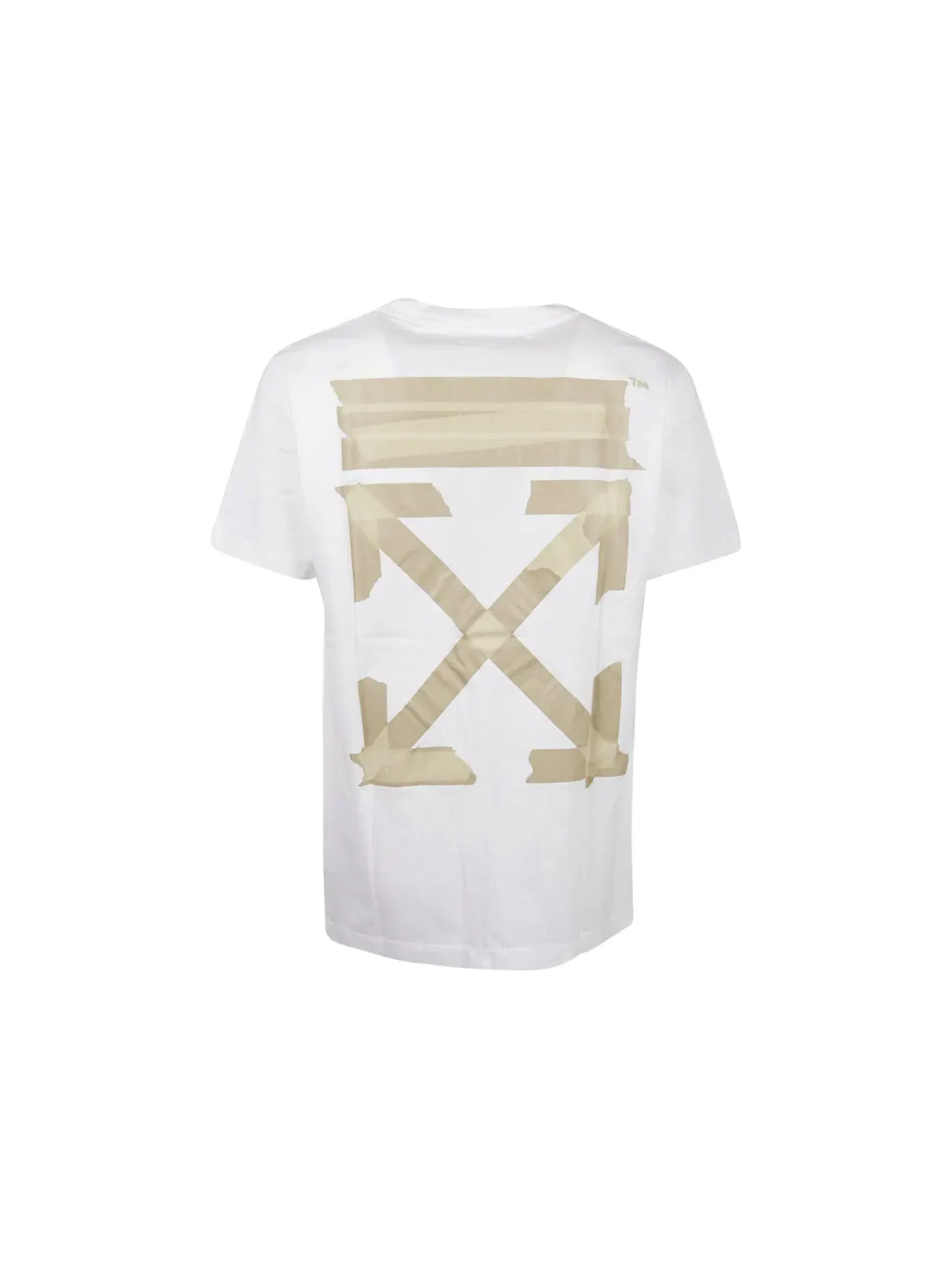Мужская футболка с принтом Tape Arrows OFF-WHITE — изображение 2 из 3, белый/бежевый