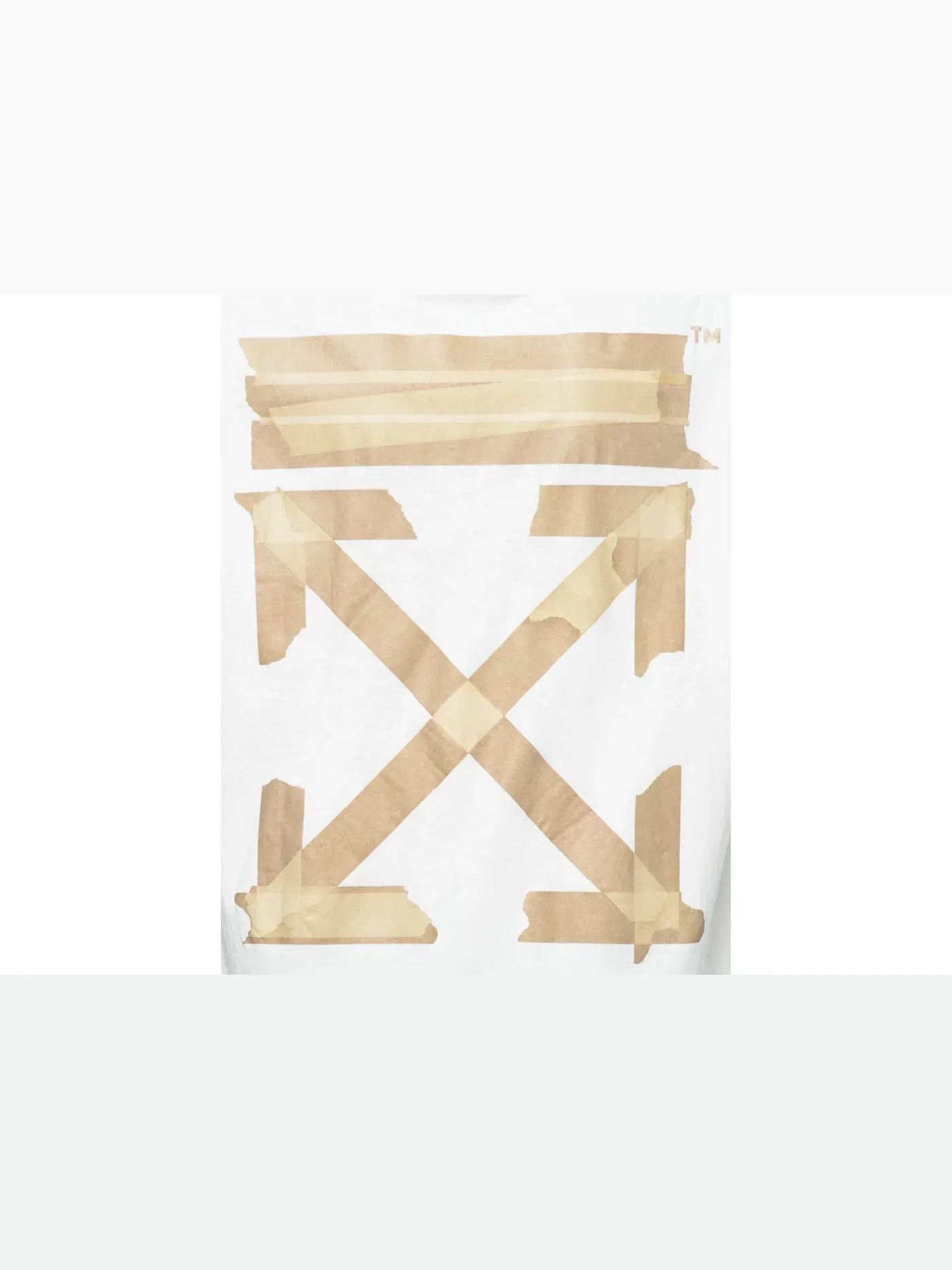 Мужская футболка с принтом Tape Arrows OFF-WHITE — изображение 3 из 3, белый/бежевый