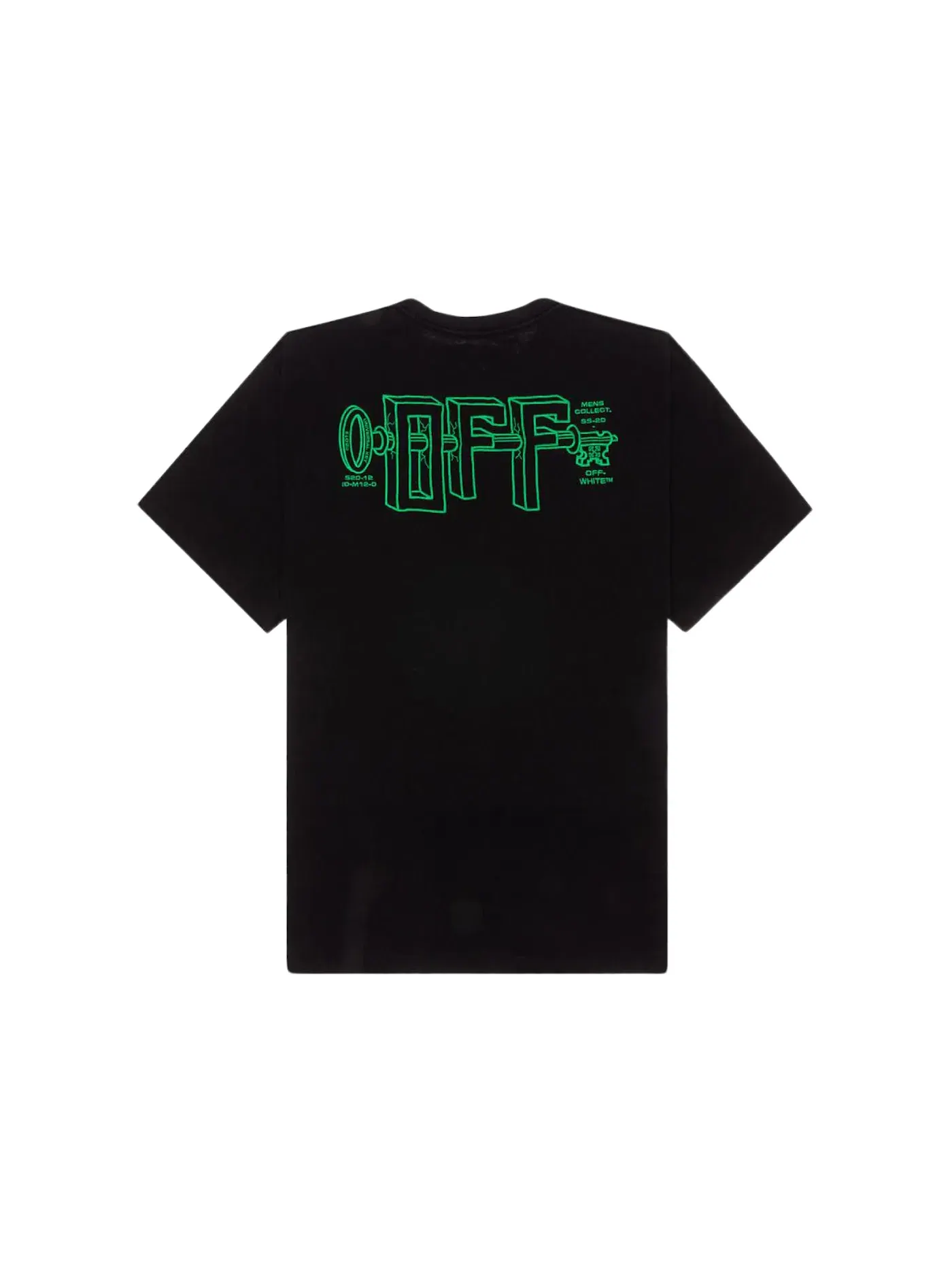 Мужская футболка Oversized Fit с принтом OFF-WHITE Universal Key T-Shirt — изображение 2 из 3, черный/зеленый