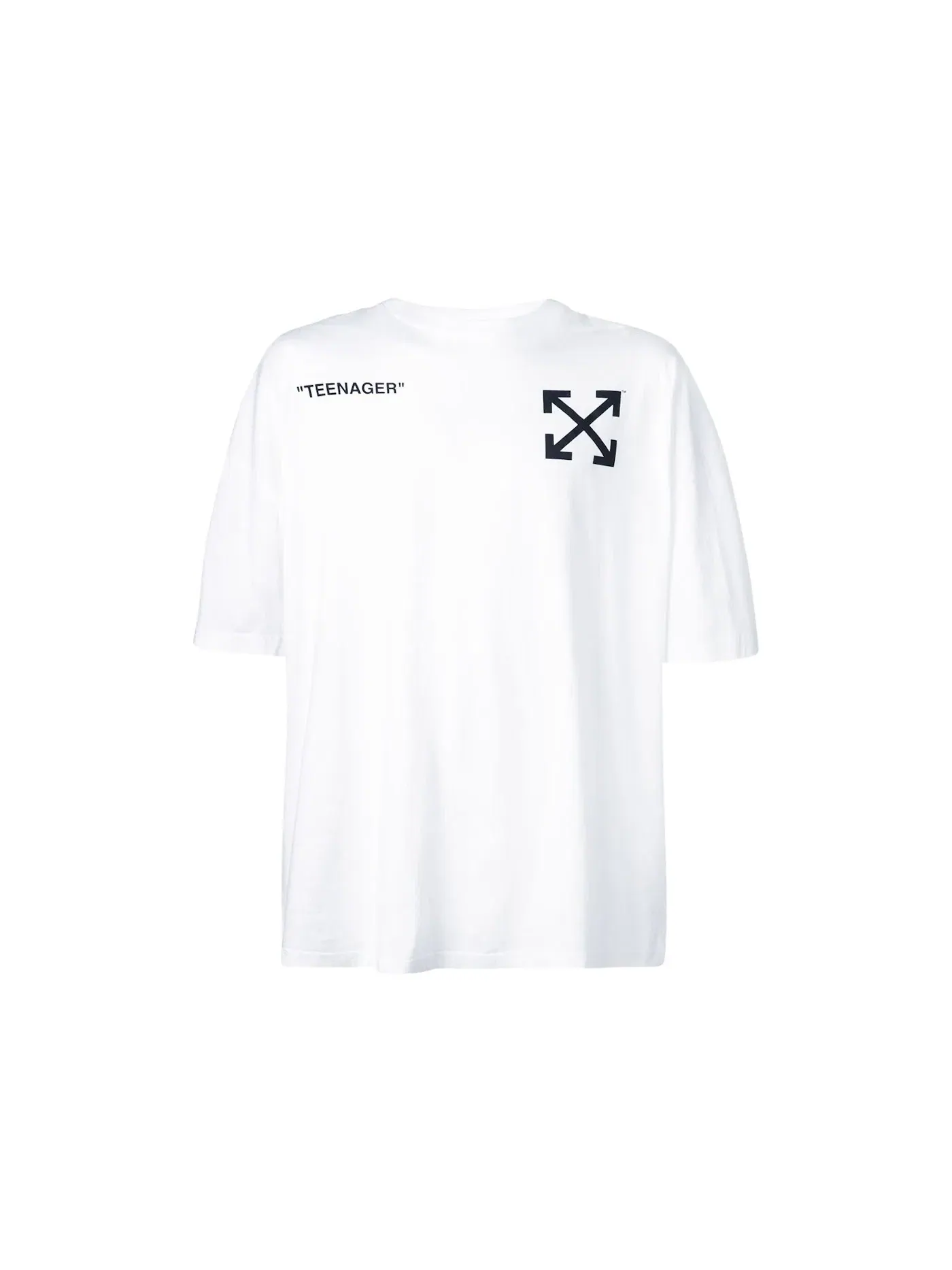 Мужская футболка с принтом Oversized Flamed Bart OFF-WHITE — изображение 1 из 1, белый мульти