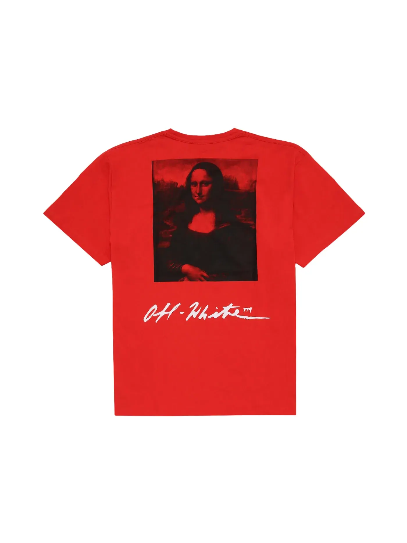 Мужская футболка оверсайз с принтом Monalisa OFF-WHITE — изображение 2 из 3, красный