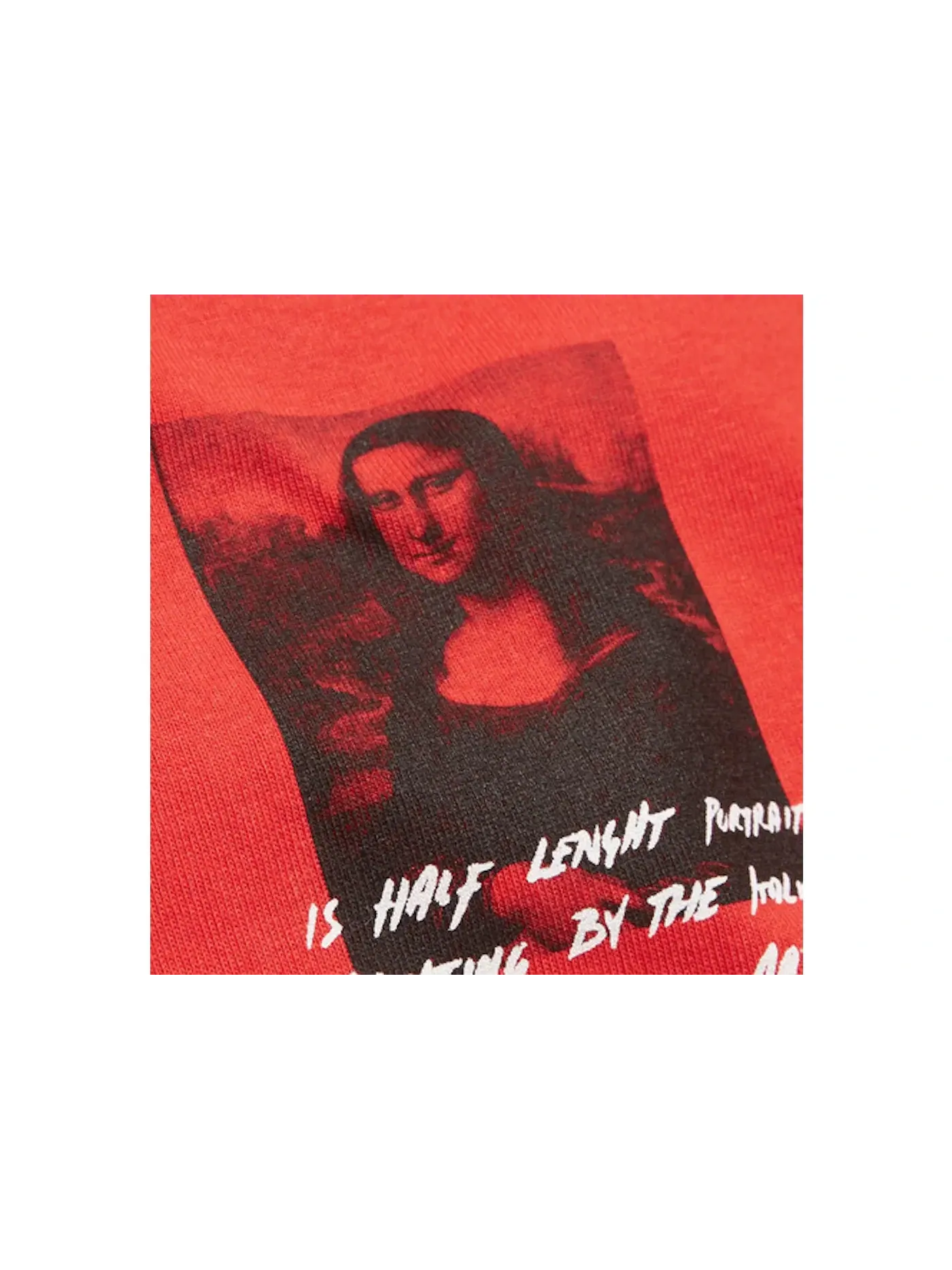 Мужская футболка оверсайз с принтом Monalisa OFF-WHITE — изображение 3 из 3, красный