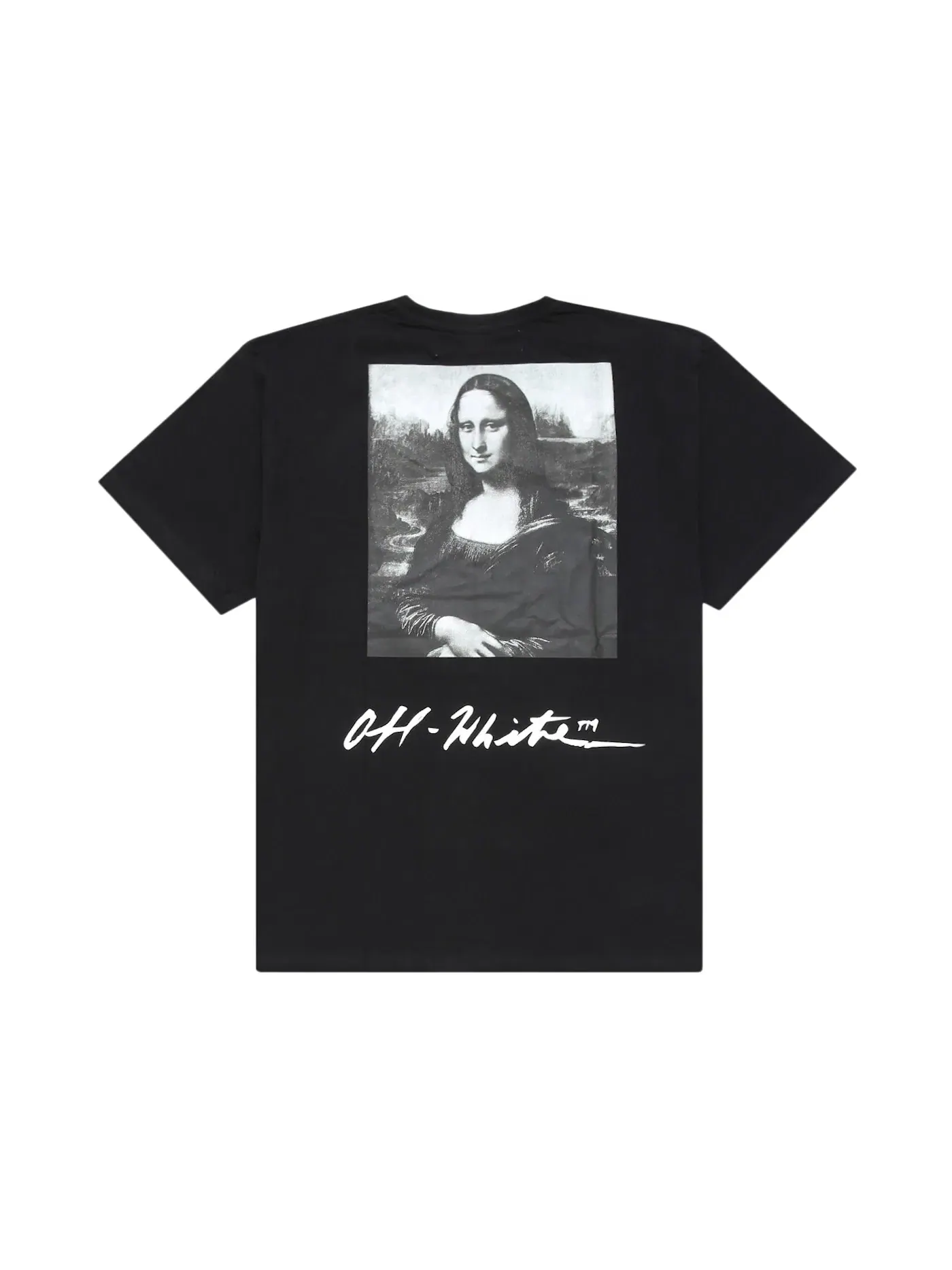 Мужская футболка с принтом Oversized Monalisa Graphic Print OFF-WHITE — изображение 2 из 2, черный/белый