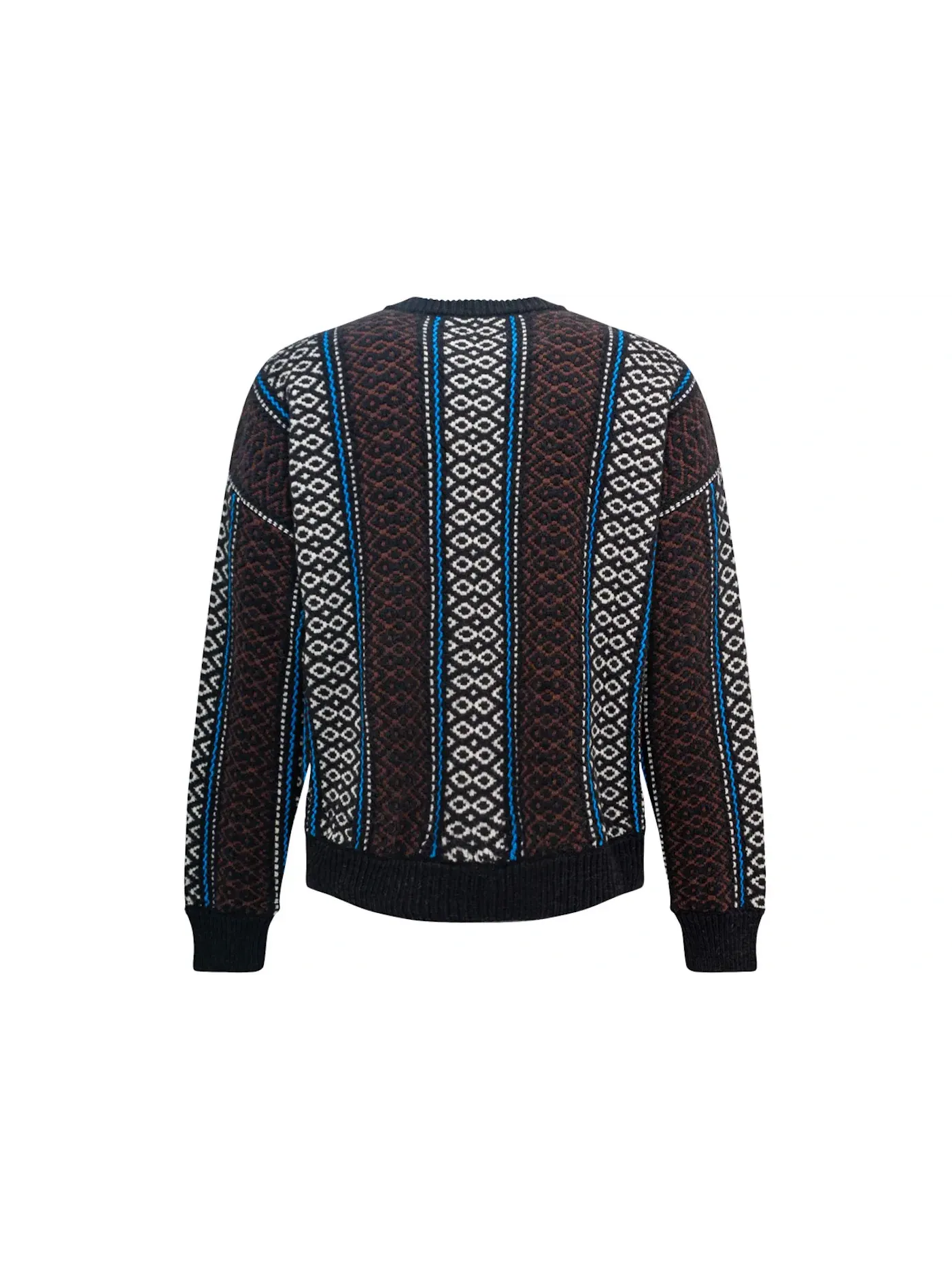 Мужской свитер оверсайз с принтом OW Baja Chunky Crew Knit OFF-WHITE — изображение 2 из 2, синий/желтый/мульти
