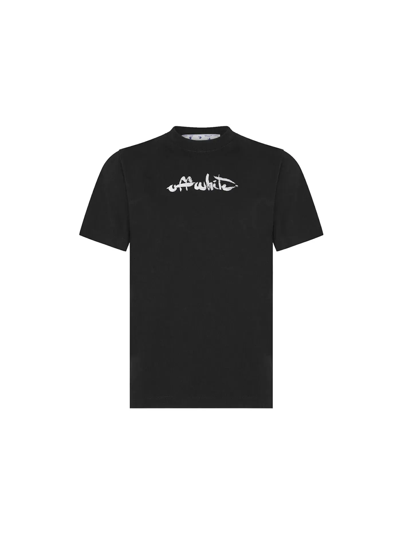 Мужская футболка с принтом Paint Arrow Slim S/S OFF-WHITE — изображение 1 из 2, черный/белый