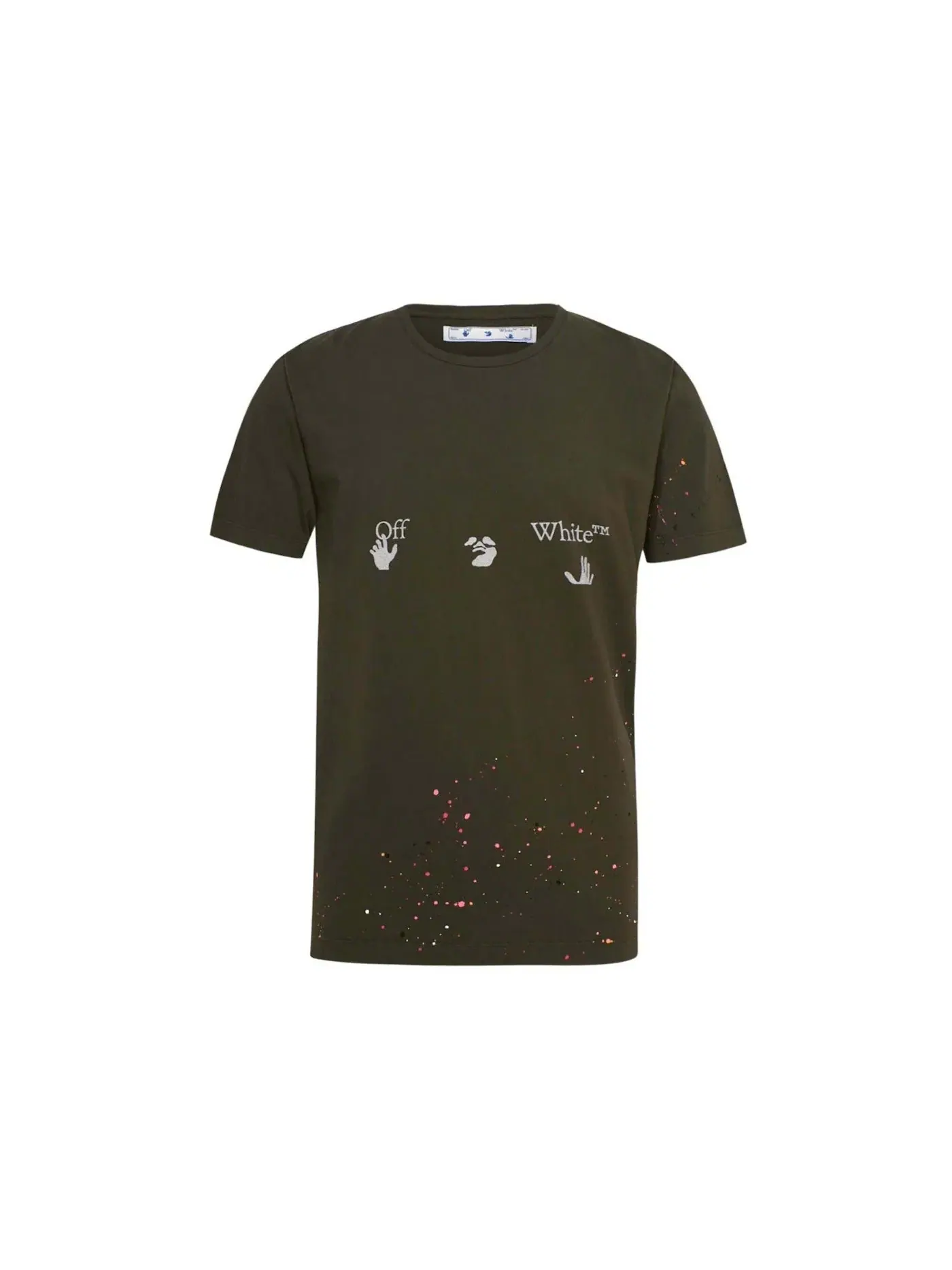 Мужская футболка с принтом Paint Splatter T-shirt OFF-WHITE — изображение 1 из 2, зеленый