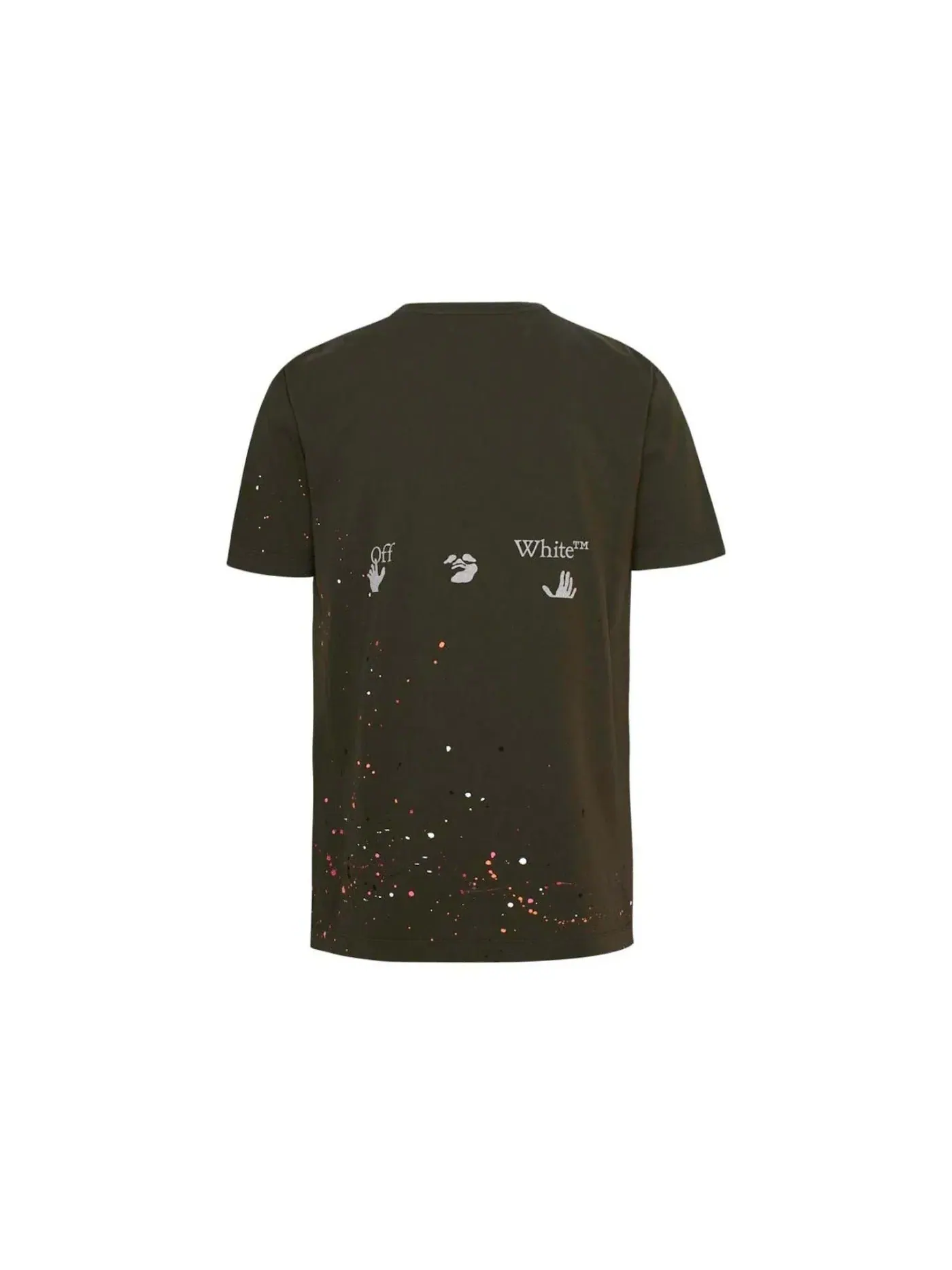 Мужская футболка с принтом Paint Splatter T-shirt OFF-WHITE — изображение 2 из 2, зеленый