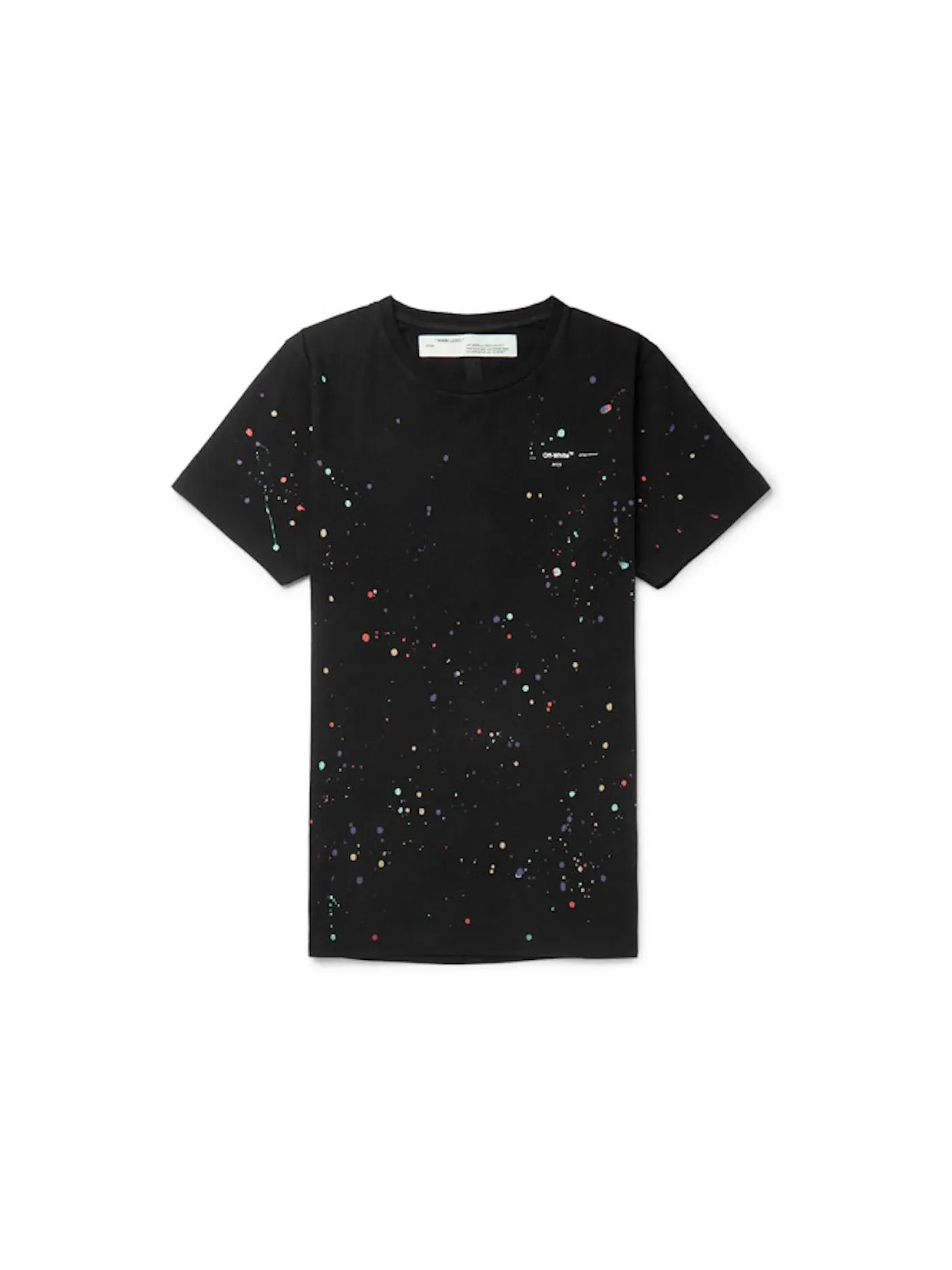 Мужская футболка с принтом Paint Splattered OFF-WHITE — изображение 1 из 3, черный/мульти