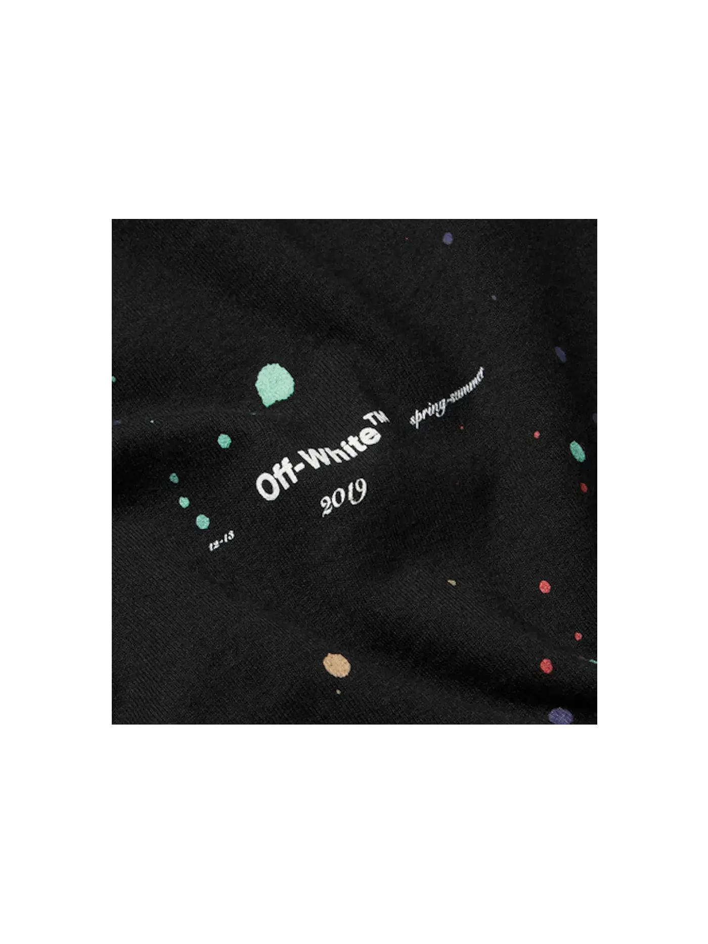 Мужская футболка с принтом Paint Splattered OFF-WHITE — изображение 2 из 3, черный/мульти
