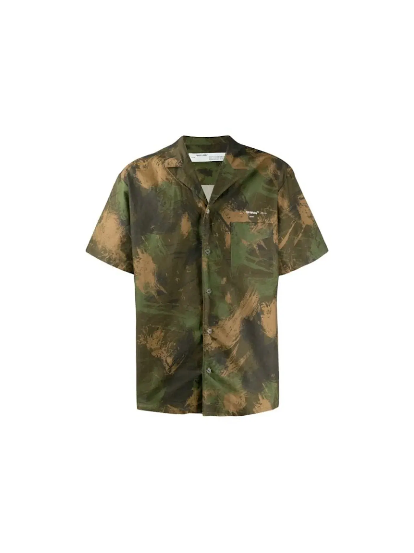 Мужская рубашка с принтом Paintbrush Camo OFF-WHITE — изображение 1 из 2, зеленый