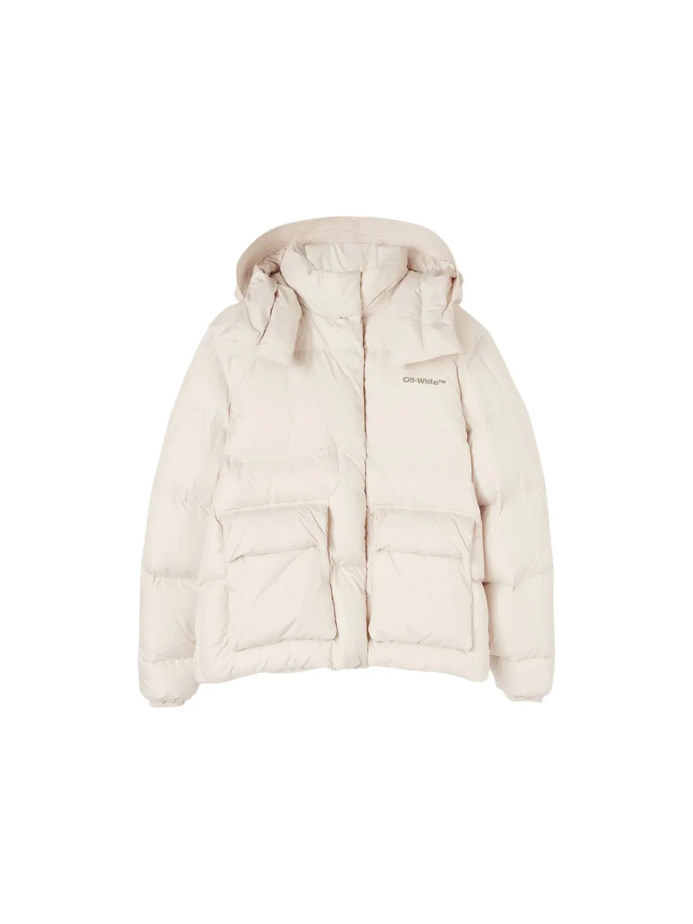 Женский пуховик с принтом Arrow Over Puffer OFF-WHITE — изображение 1 из 2, белый