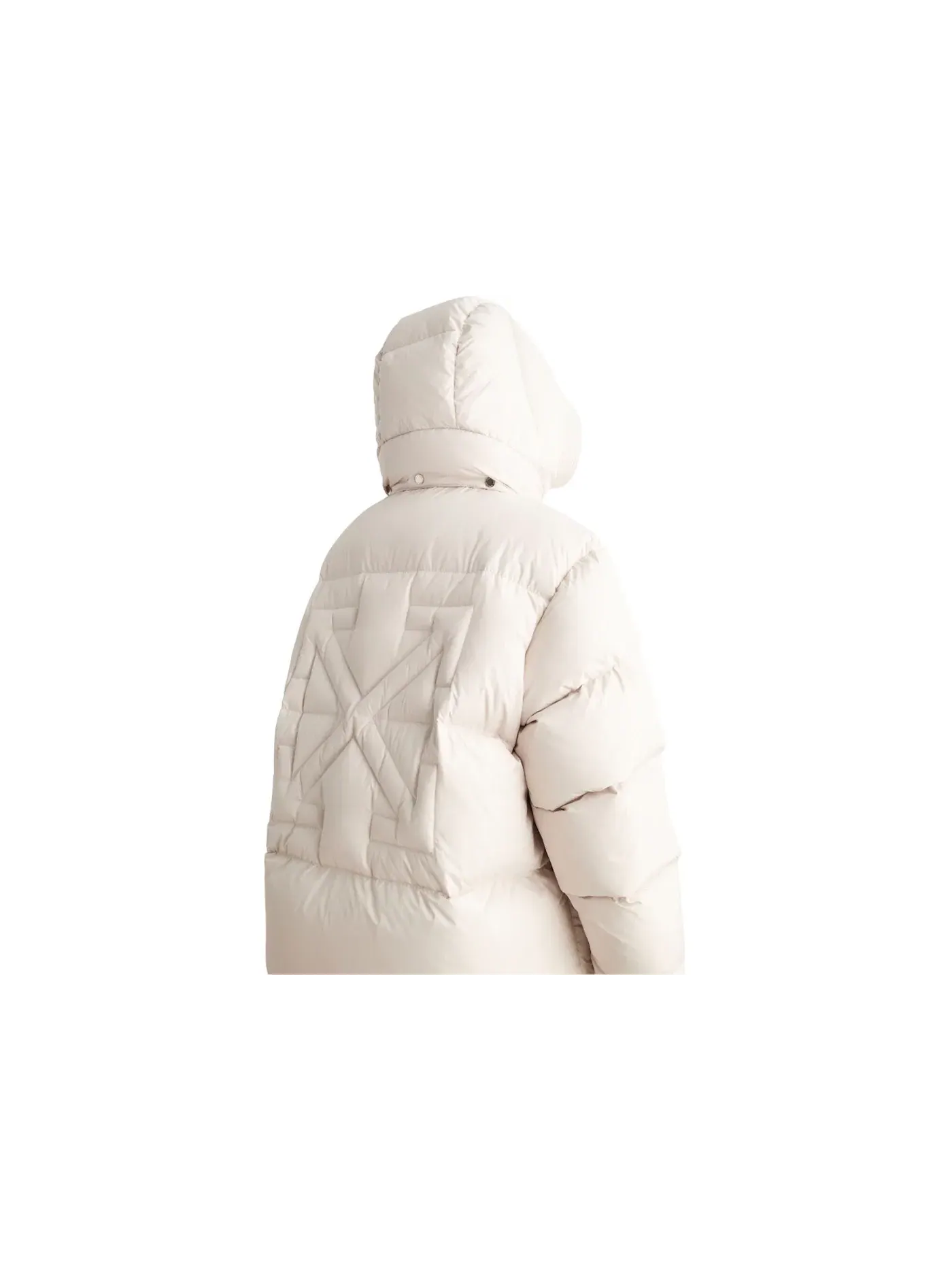 Женский пуховик с принтом Arrow Over Puffer OFF-WHITE — изображение 2 из 2, белый