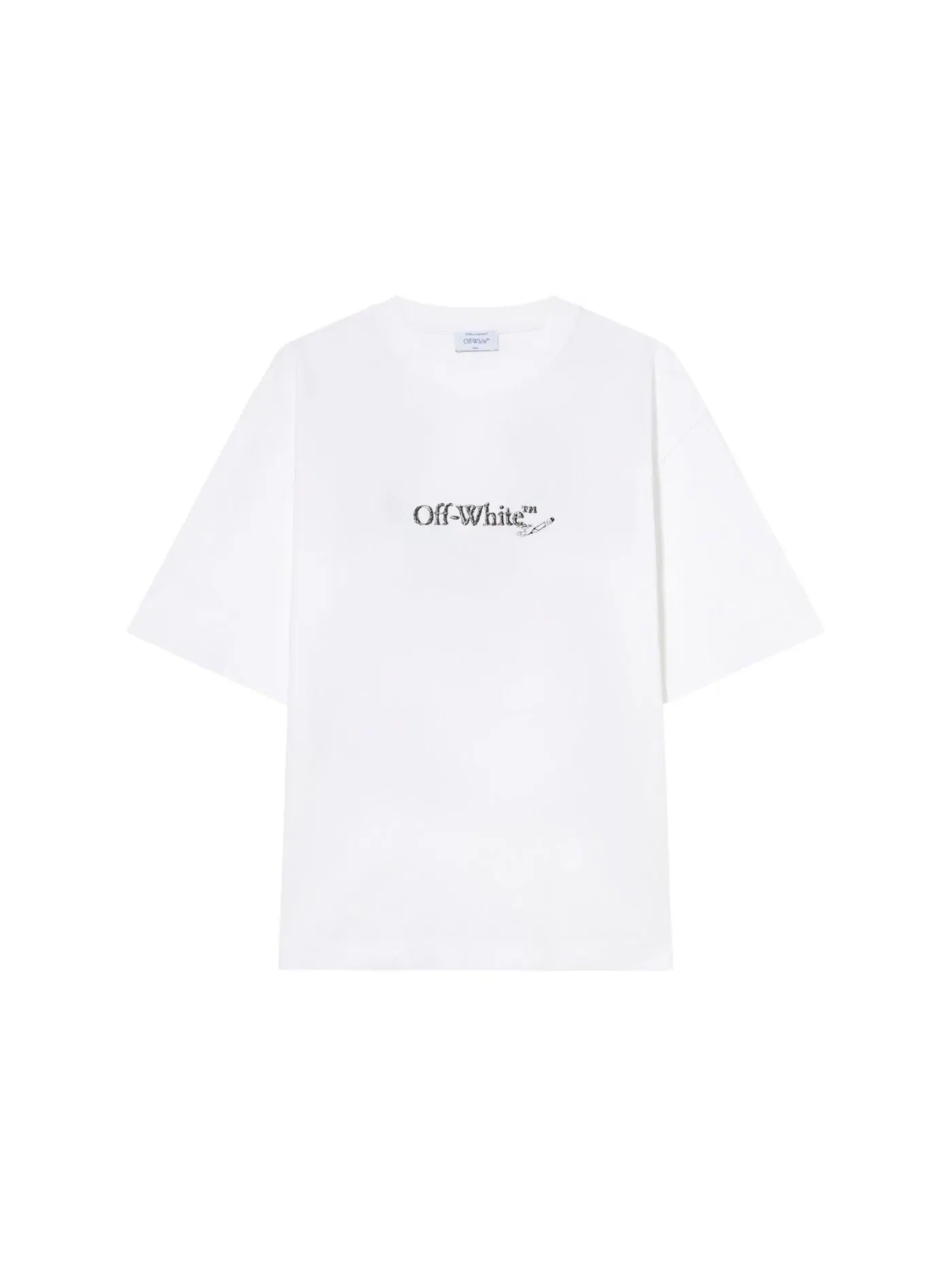 Мужская футболка с принтом Scribble Arrow Skate Logo OFF-WHITE — изображение 1 из 1, белый/черный