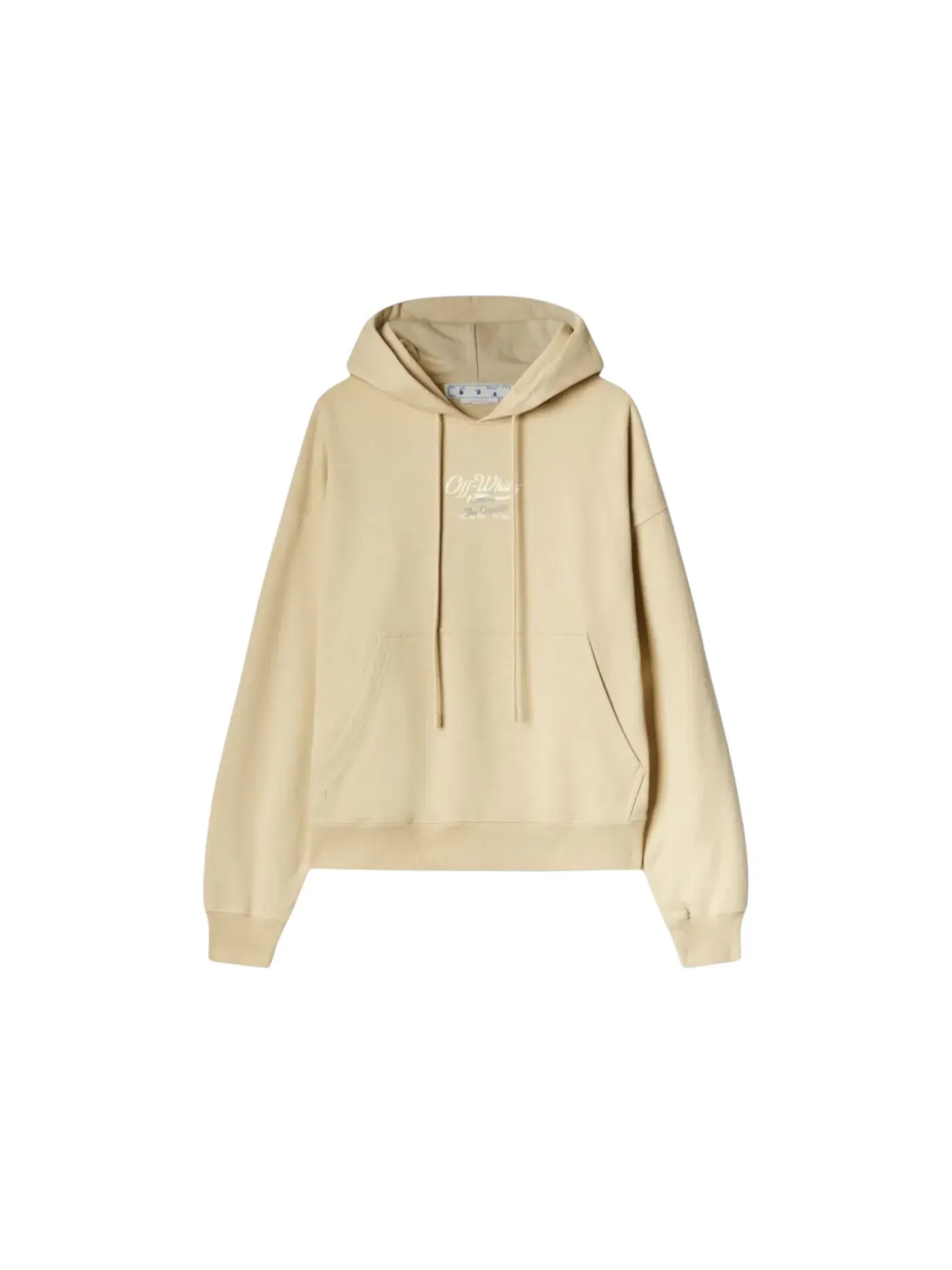 Мужской худи с принтом Script Logo Opposite Over Skate Fit OFF-WHITE — изображение 1 из 1, бежевый